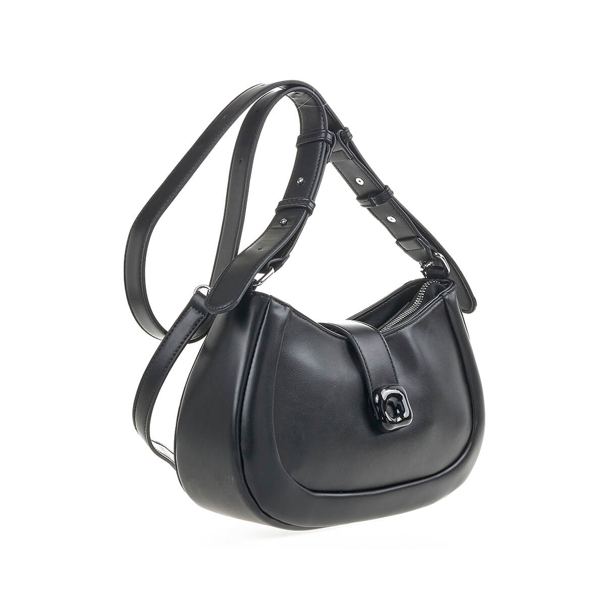 Verde Γυναικεία Τσάντα Χιαστί 16-7180 Μαύρο