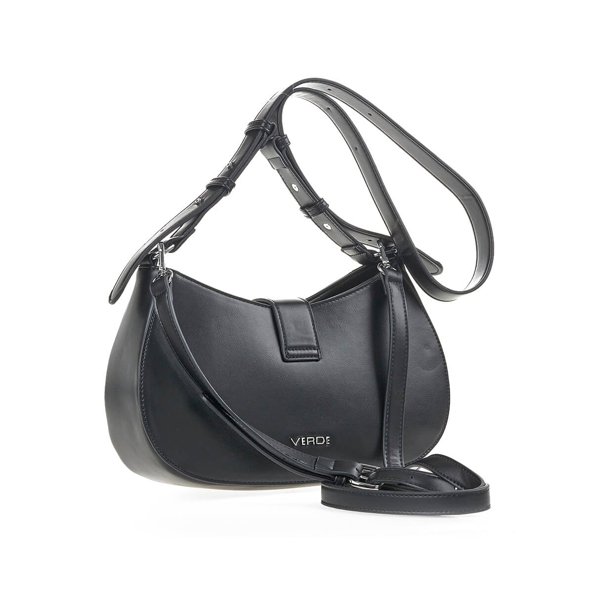 Verde Γυναικεία Τσάντα Χιαστί 16-7180 Μαύρο