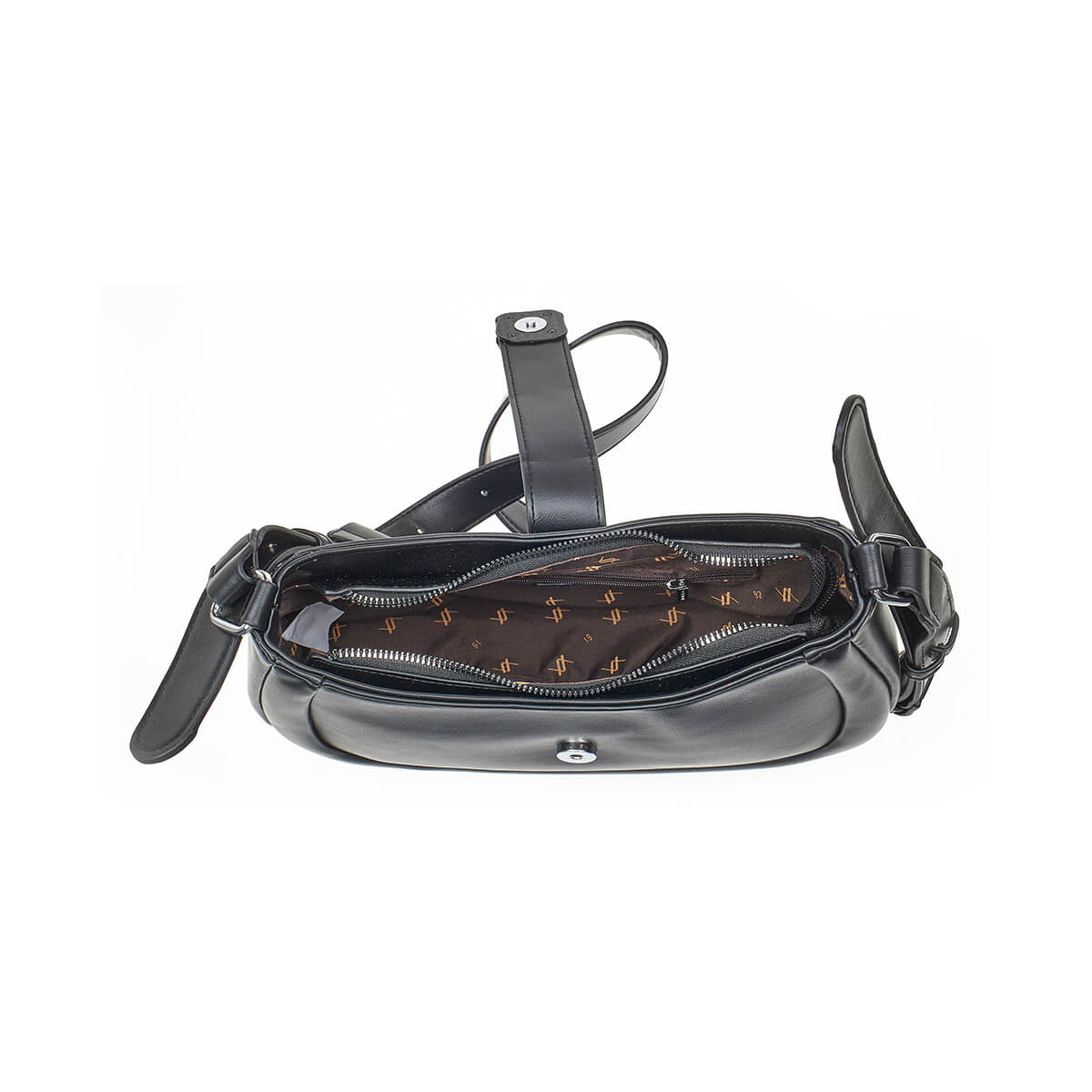 Verde Γυναικεία Τσάντα Χιαστί 16-7180 Μαύρο