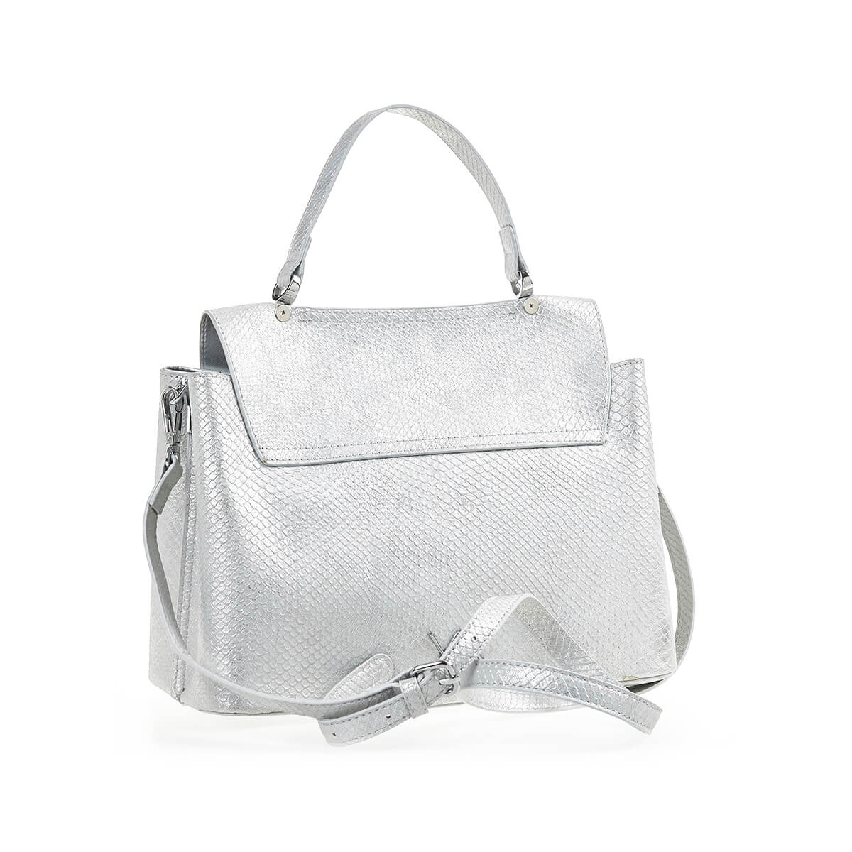 Verde Γυναικεία Τσάντα Χειρός-΄Ώμου 16-7191 Ασημί