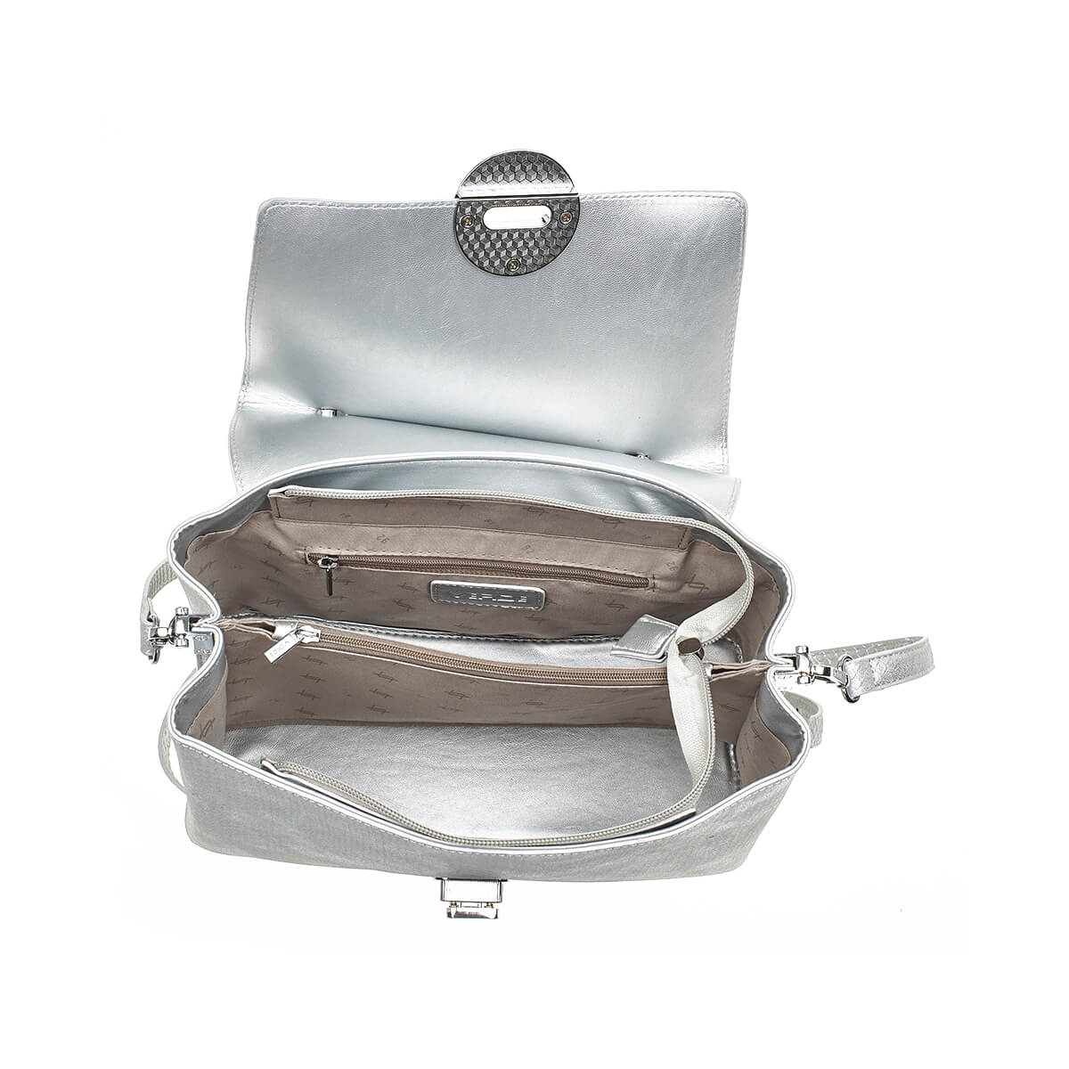 Verde Γυναικεία Τσάντα Χειρός-΄Ώμου 16-7191 Ασημί