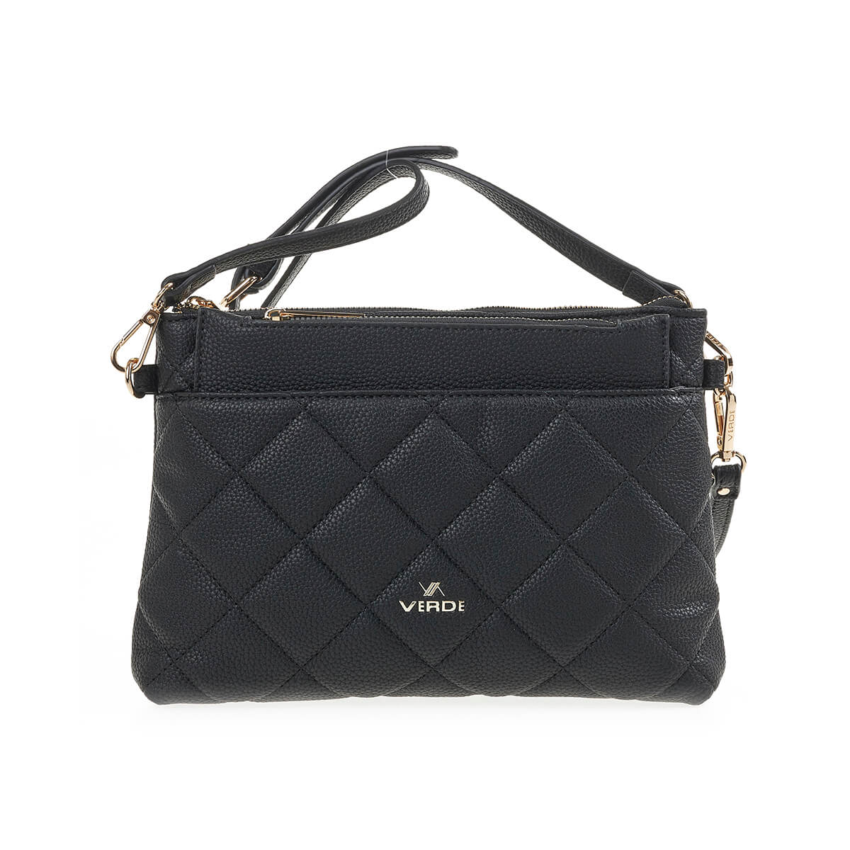 Verde Γυναικεία Τσάντα Χιαστί 16-7203 Μαύρο