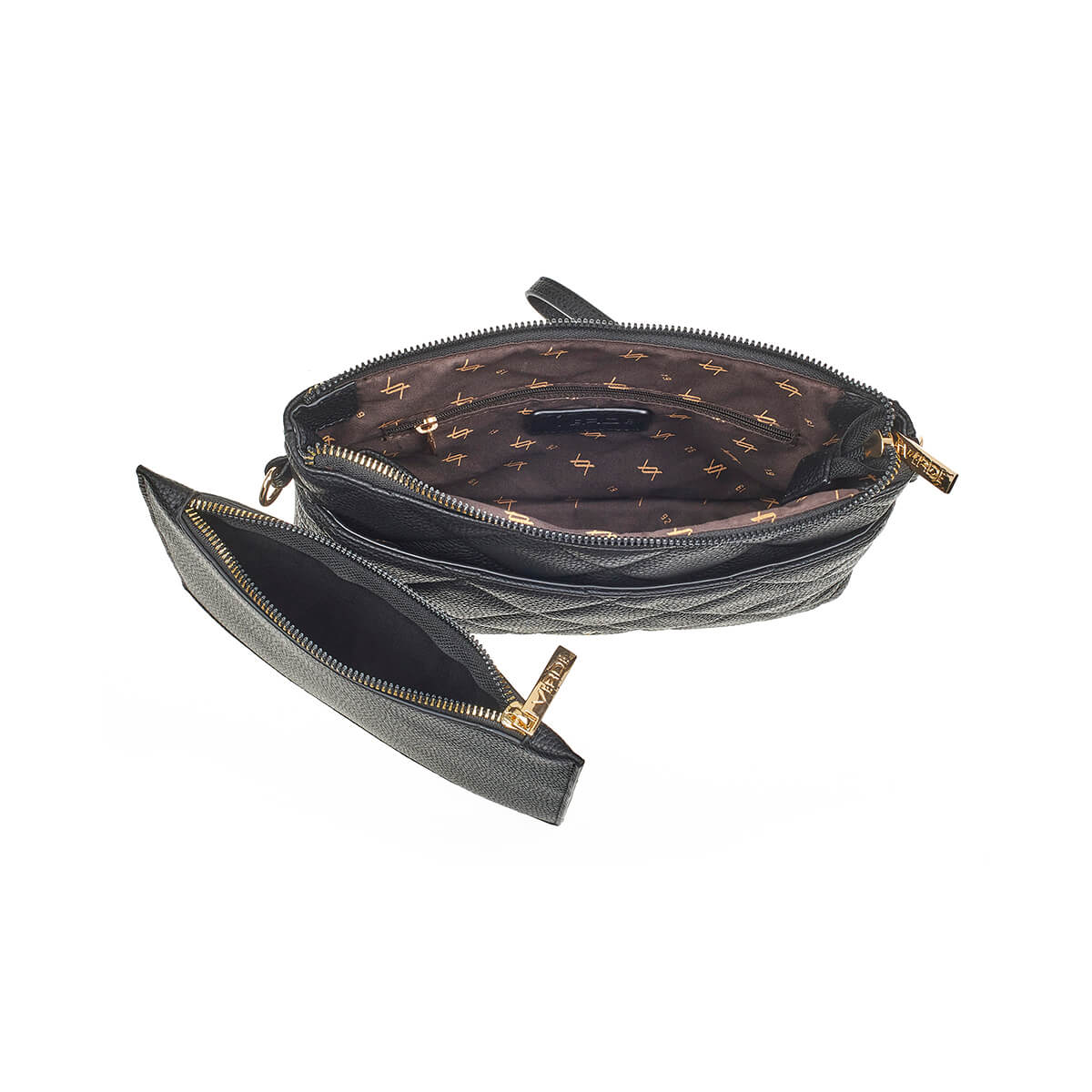 Verde Γυναικεία Τσάντα Χιαστί 16-7203 Μαύρο