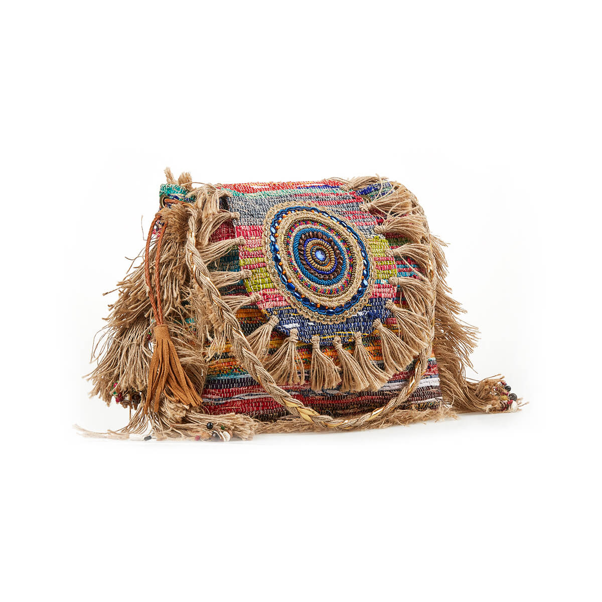 Verde Γυναικεία Τσάντα Ώμου 16-7218 Βαμβακερή Πολύχρωμο