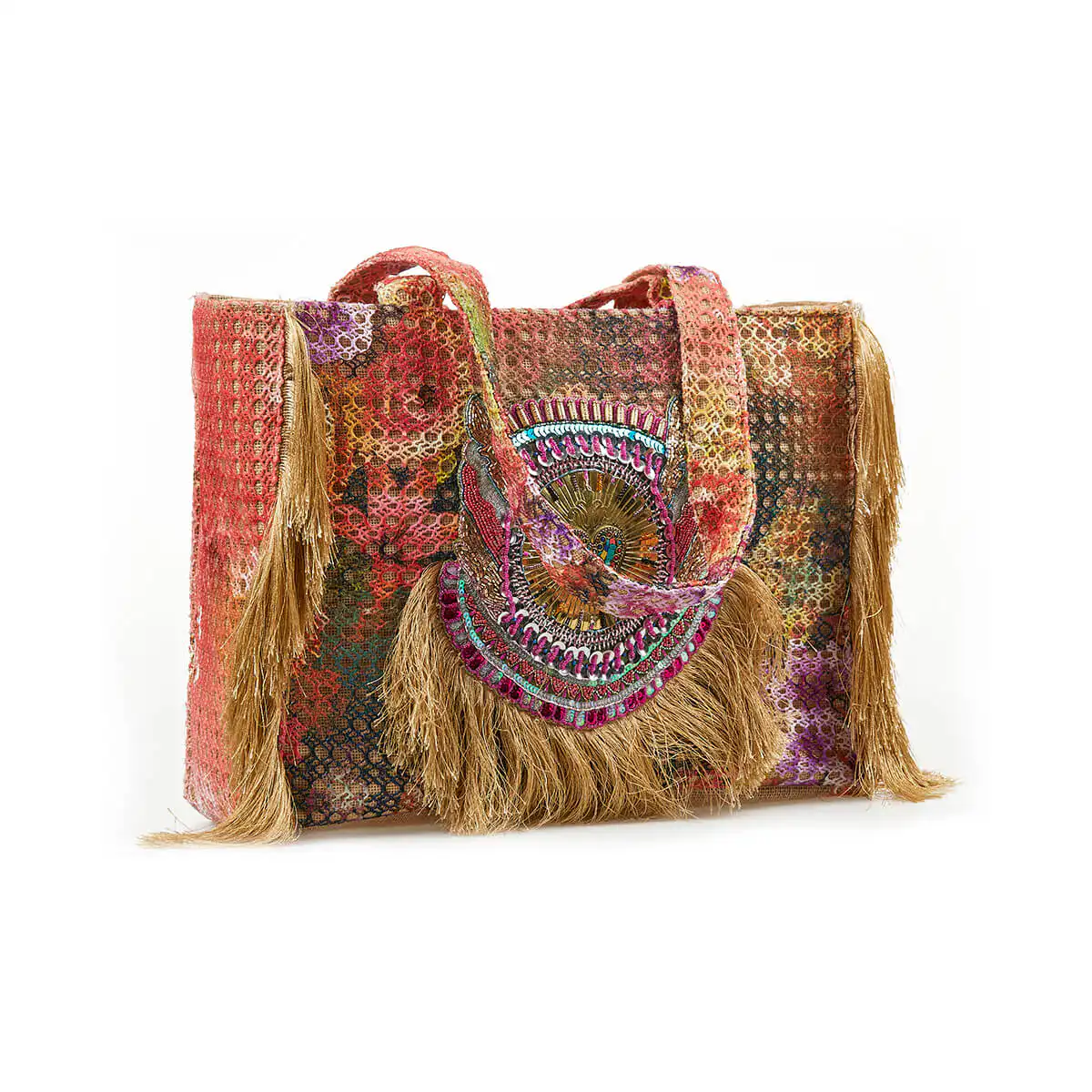 Verde Γυναικεία Τσάντα Ώμου 16-7219 απο Γιούτα & Βαμβάκι Πολύχρωμο Verde Γυναικεία Τσάντα Ώμου 16-7219 απο Γιούτα & Βαμβάκι Πολύχρωμο