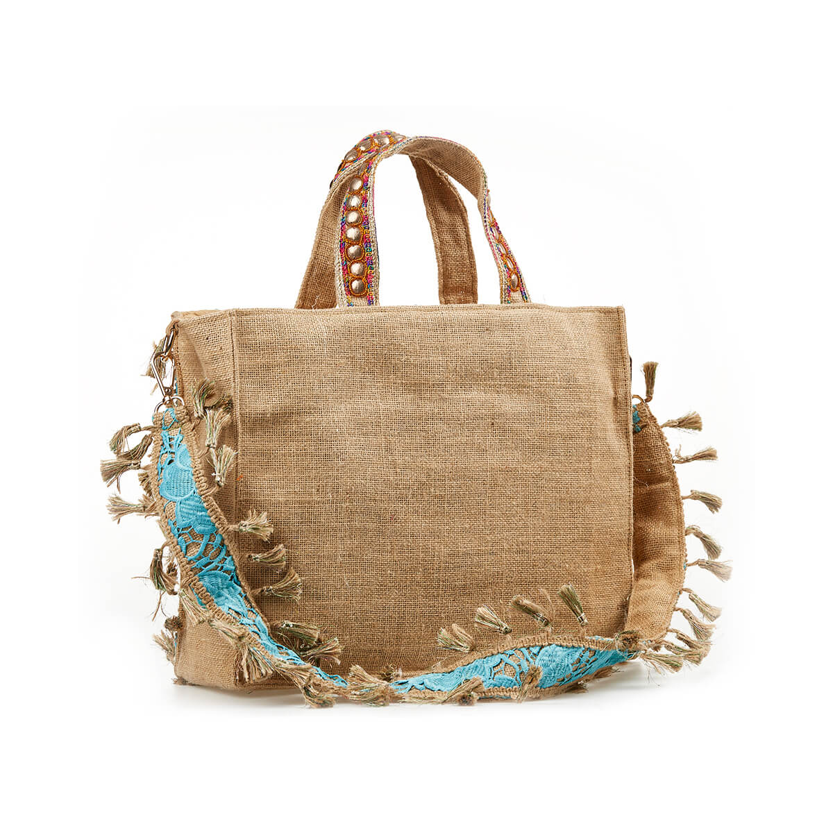 Verde Γυναικεία Τσάντα Ώμου 16-7223 απο Γιούτα & Βαμβάκι Πολύχρωμο Verde Γυναικεία Τσάντα Ώμου 16-7223 απο Γιούτα & Βαμβάκι Πολύχρωμο