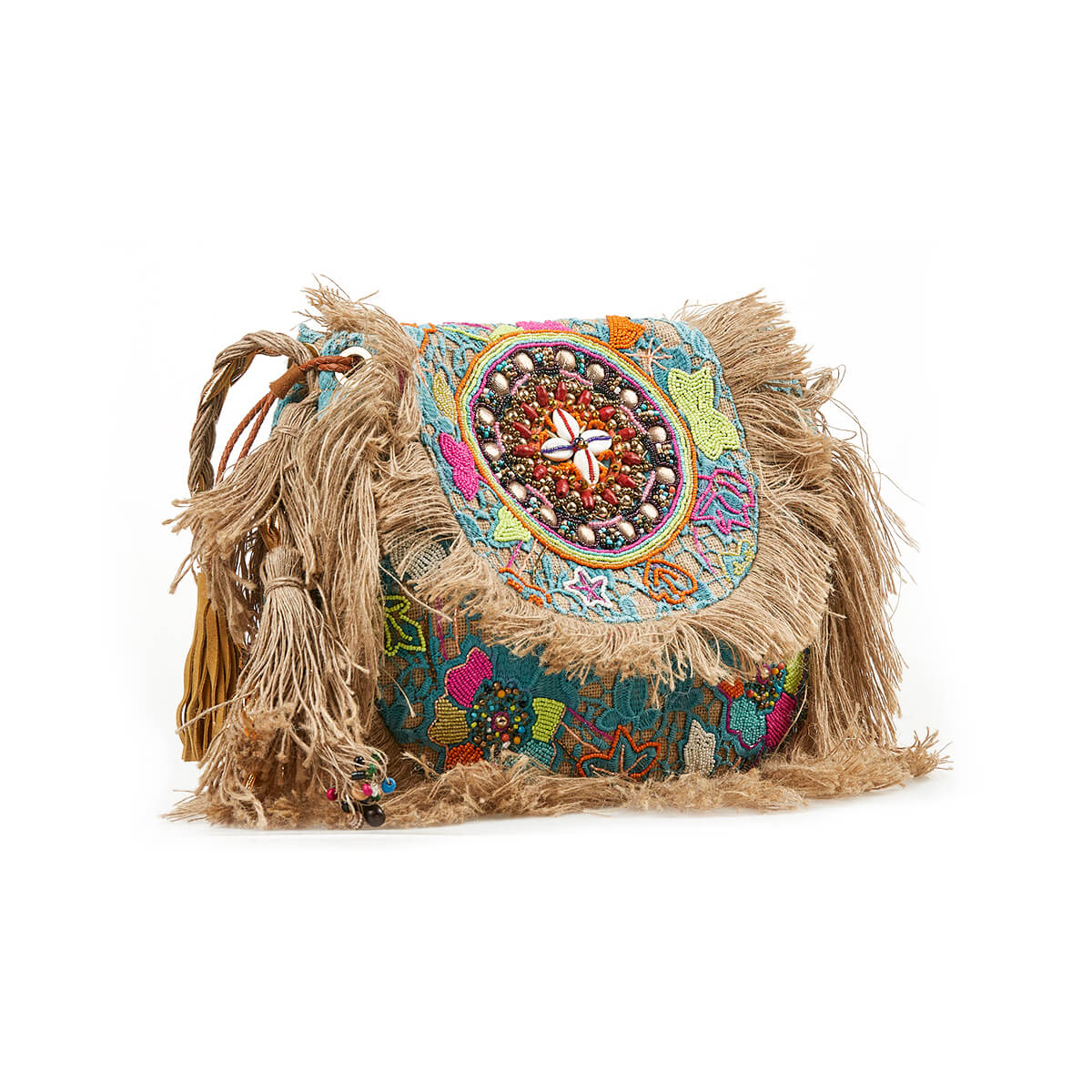 Verde Γυναικεία Τσάντα Ώμου 16-7224 απο Γιούτα & Βαμβάκι Πολύχρωμο