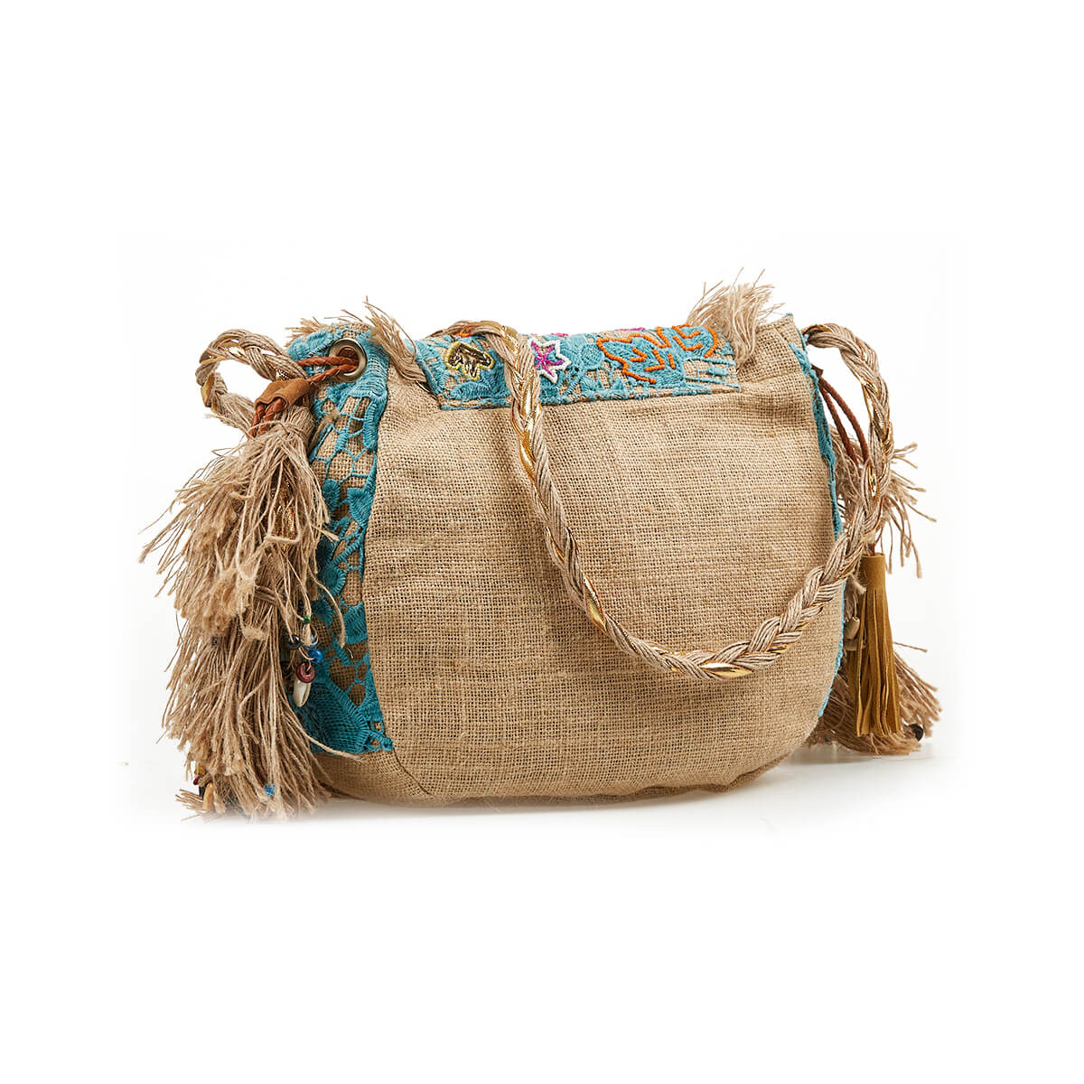 Verde Γυναικεία Τσάντα Ώμου 16-7224 απο Γιούτα & Βαμβάκι Πολύχρωμο