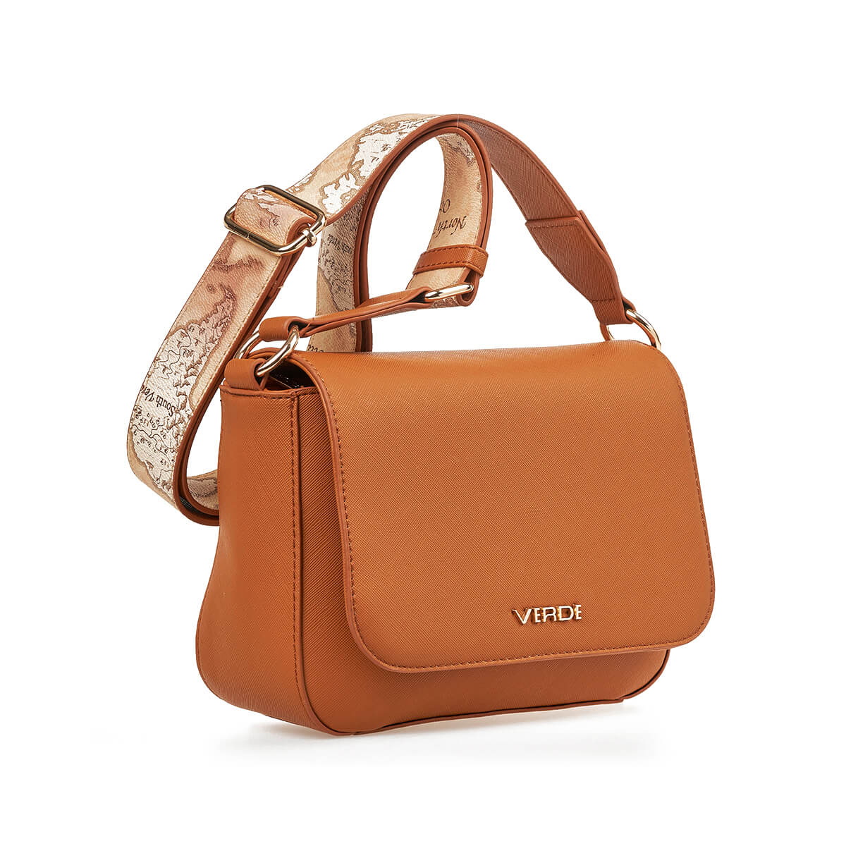 Verde Γυναικεία Τσάντα Χιαστί 16-7226 Καμηλό