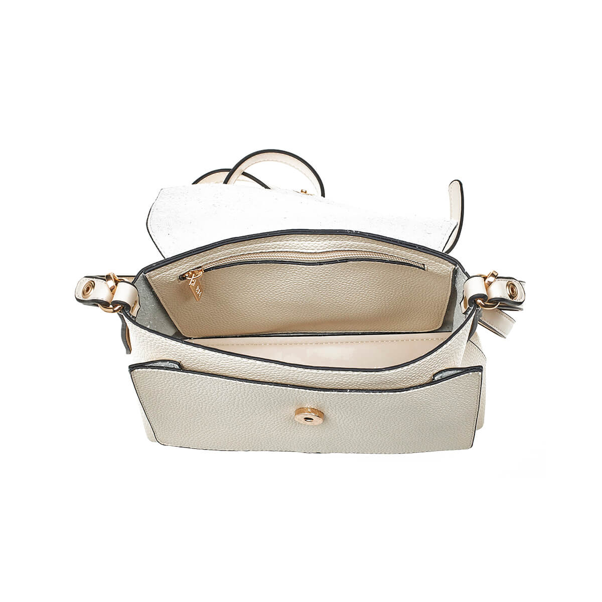 Verde Γυναικεία Τσάντα Ώμου -Χιαστί  16-7229 Εκρού