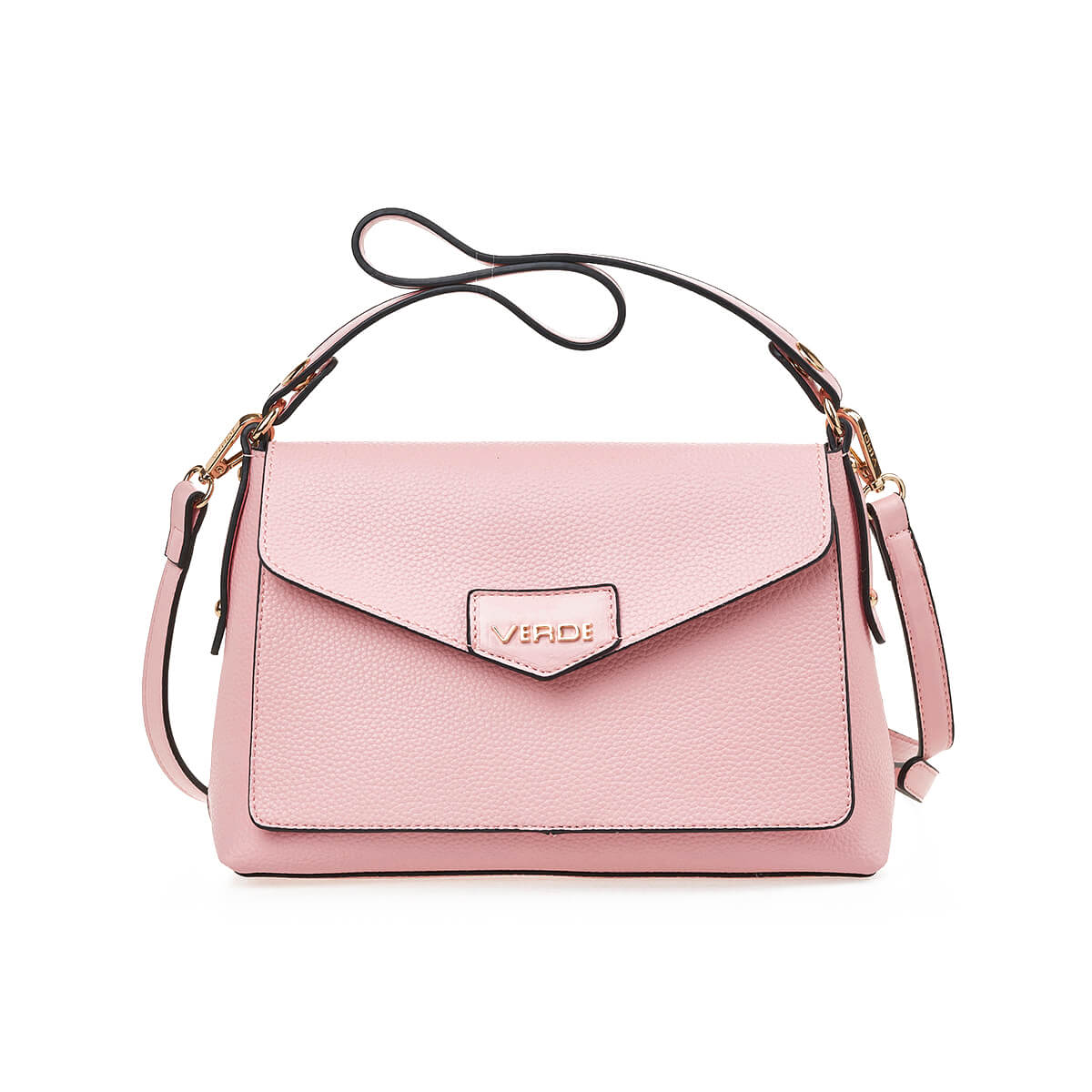 Verde Γυναικεία Τσάντα Ώμου -Χιαστί  16-7229 Ροζ