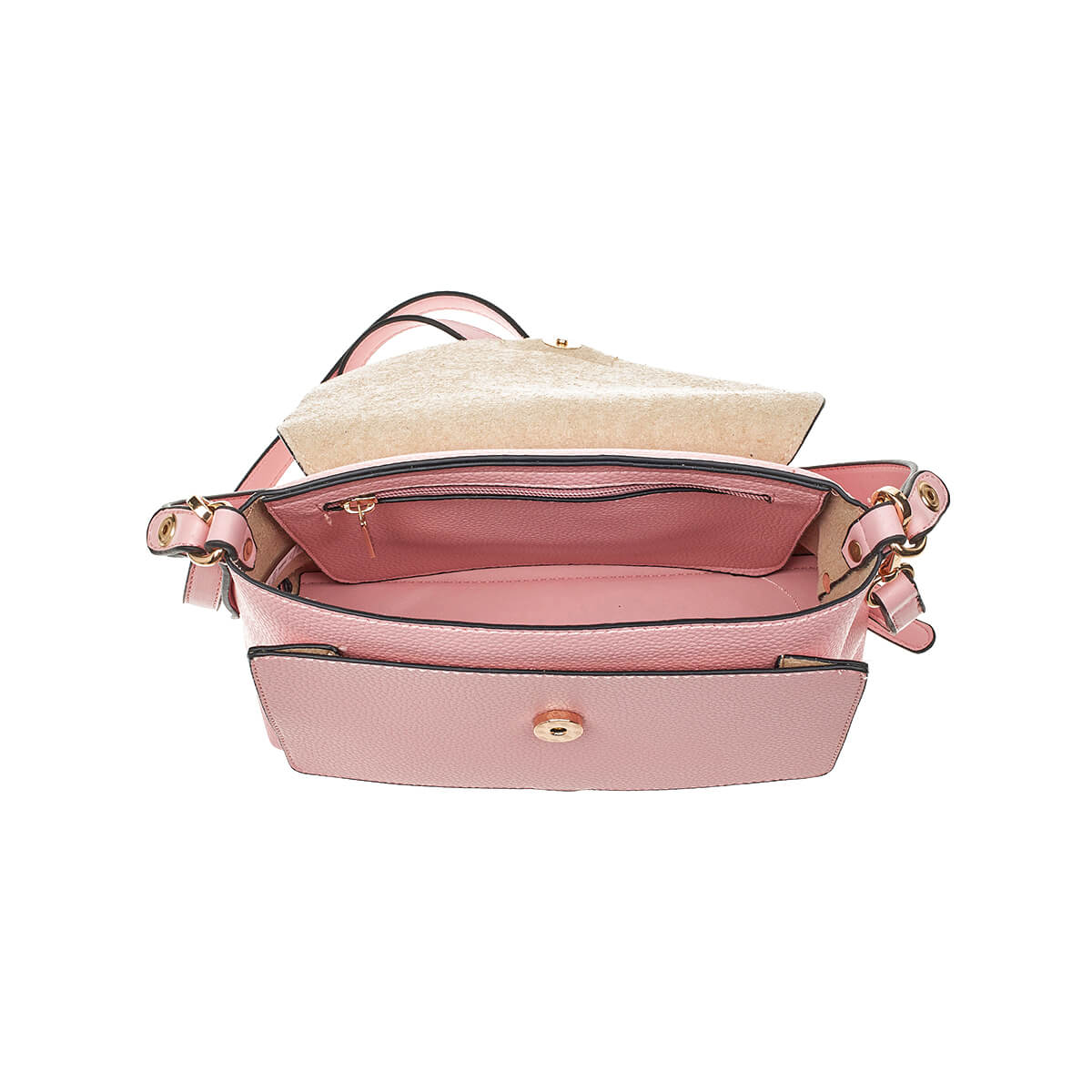 Verde Γυναικεία Τσάντα Ώμου -Χιαστί  16-7229 Ροζ