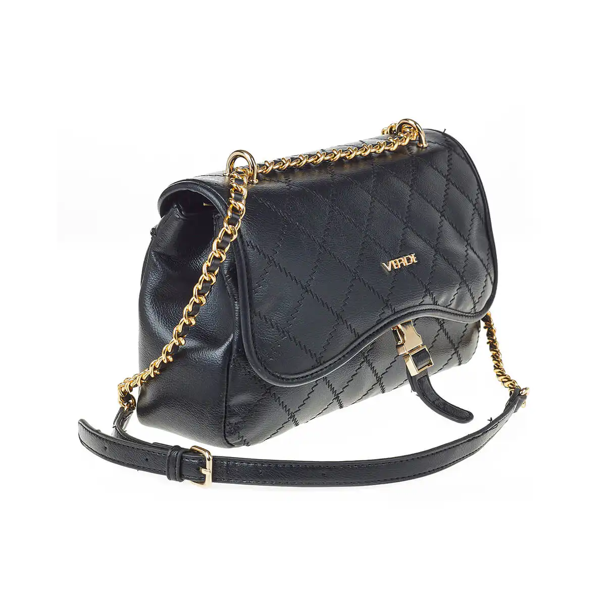 Verde Γυναικεία Τσάντα Ώμου 16-7233 Μαύρο