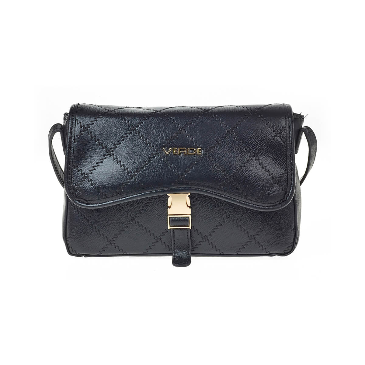 Verde Γυναικεία Τσάντα Χιαστί 16-7234 Μαύρο