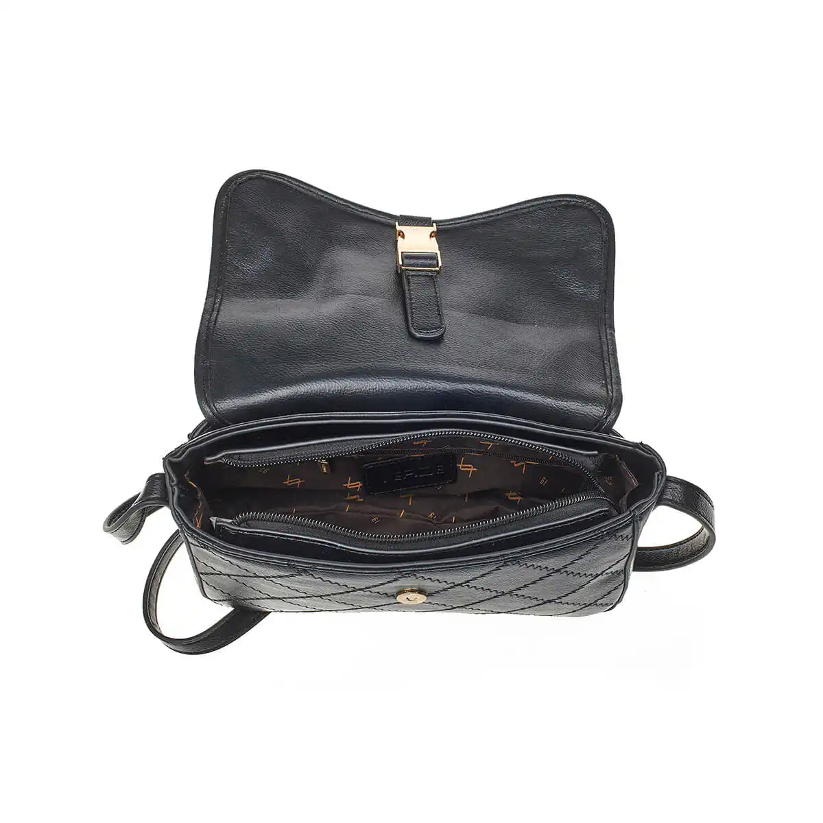 Verde Γυναικεία Τσάντα Χιαστί 16-7234 Μαύρο