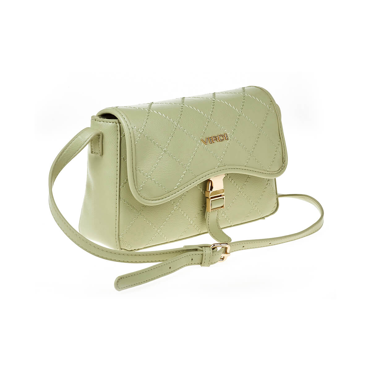 Verde Γυναικεία Τσάντα Χιαστί 16-7234 Φυστικί