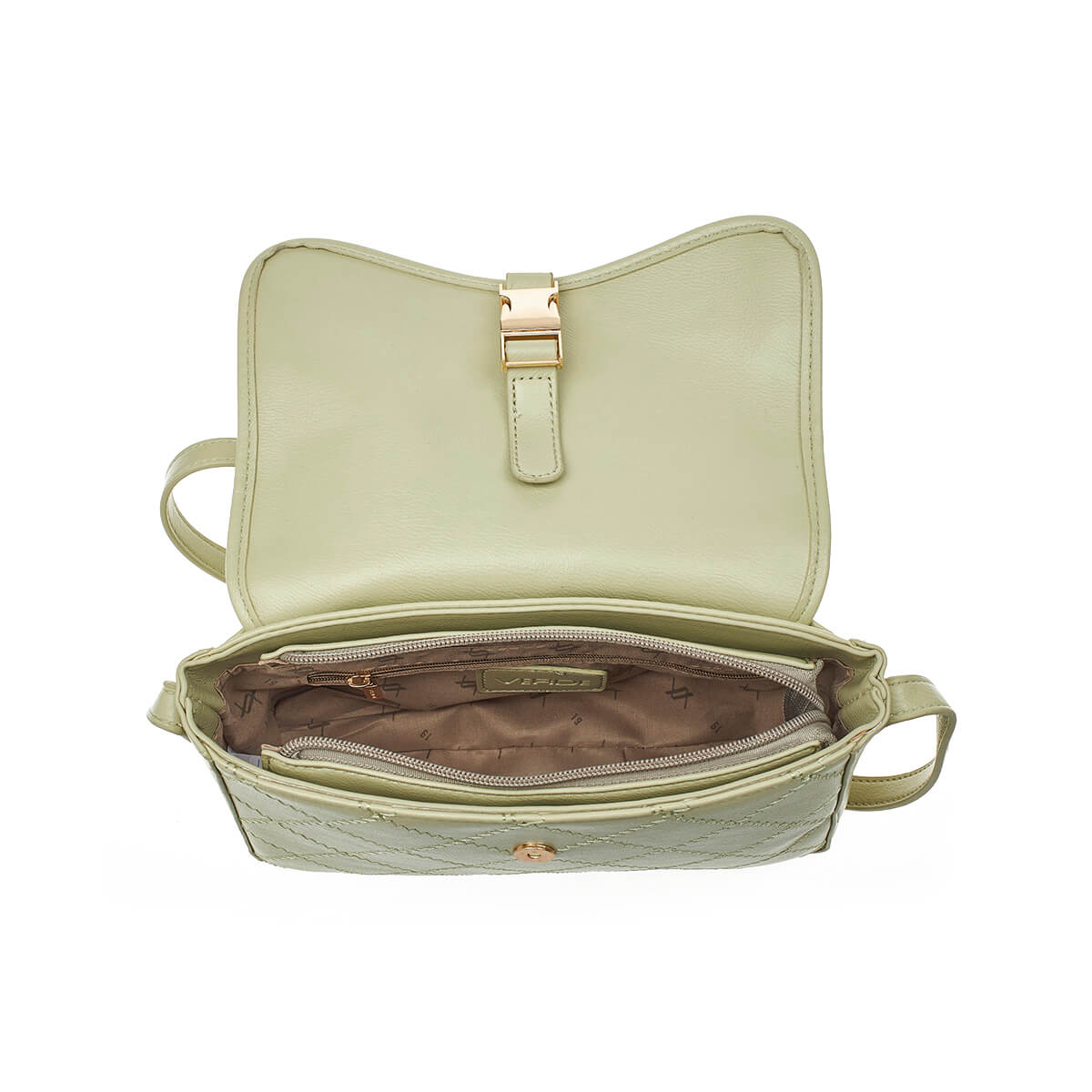 Verde Γυναικεία Τσάντα Χιαστί 16-7234 Φυστικί