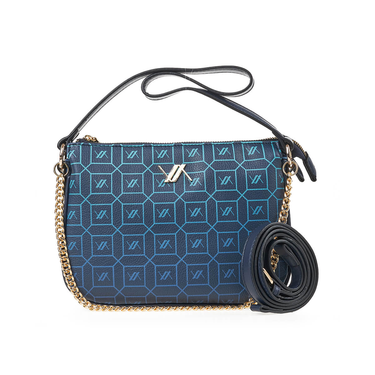 Verde Γυναικεία Τσάντα Χιαστί 16-7254 Μπλε