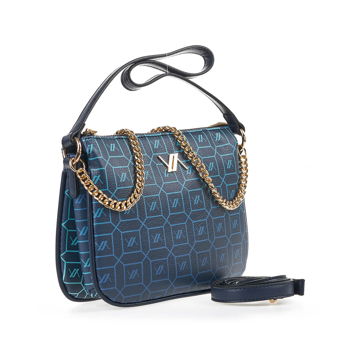 Verde Γυναικεία Τσάντα Χιαστί 16-7254 Μπλε