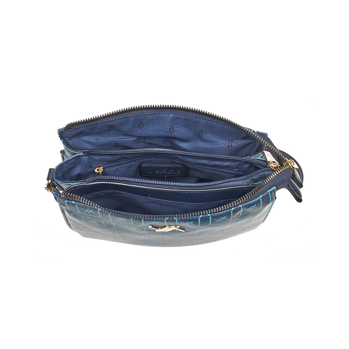 Verde Γυναικεία Τσάντα Χιαστί 16-7254 Μπλε