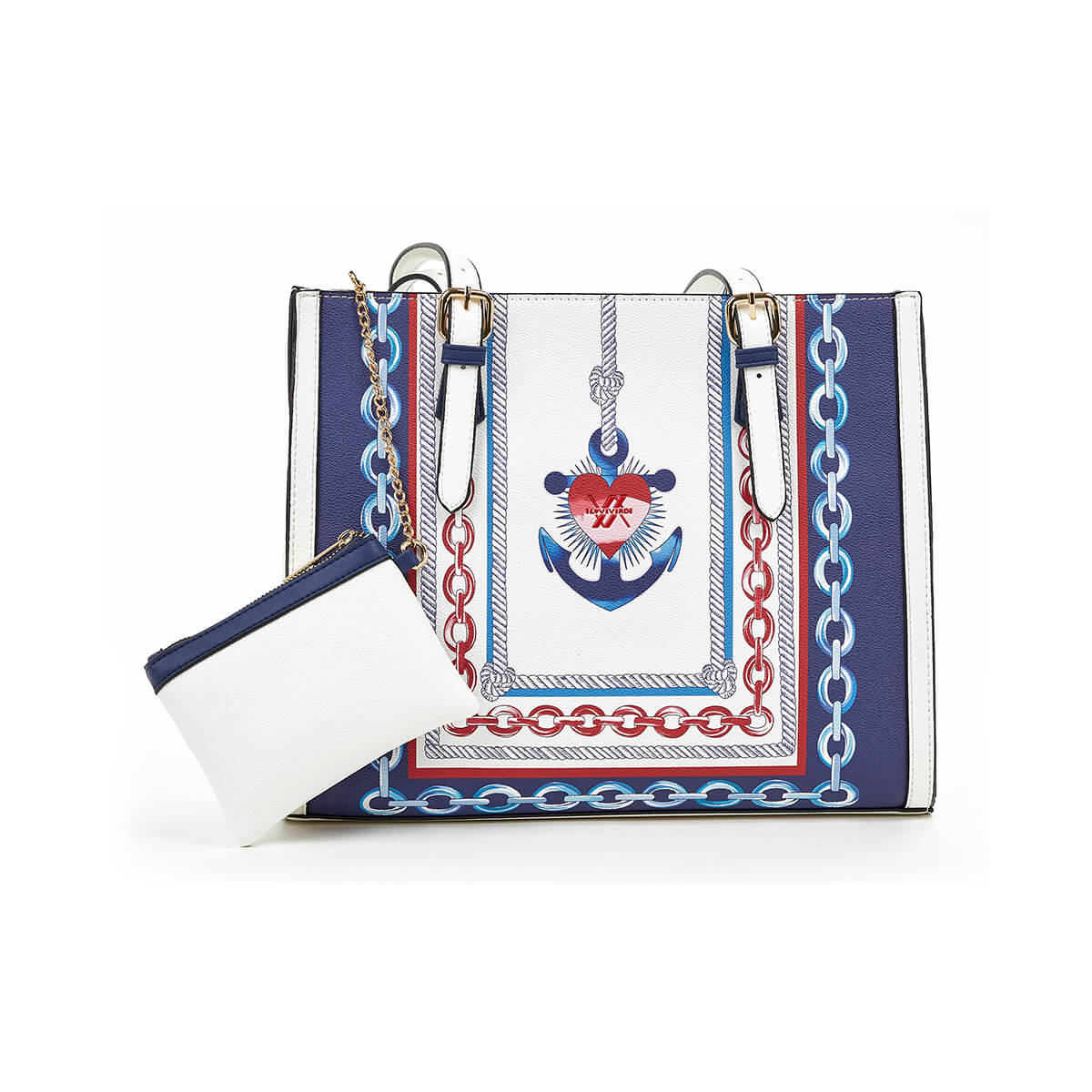 Verde Γυναικεία Τσάντα Ώμου 16-7256 Σκούρο Μπλε