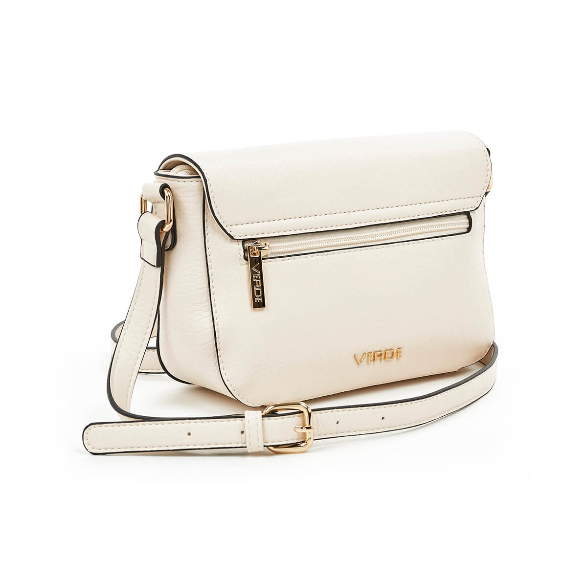 Verde Γυναικεία Τσάντα Χιαστί 16-7270 Εκρού