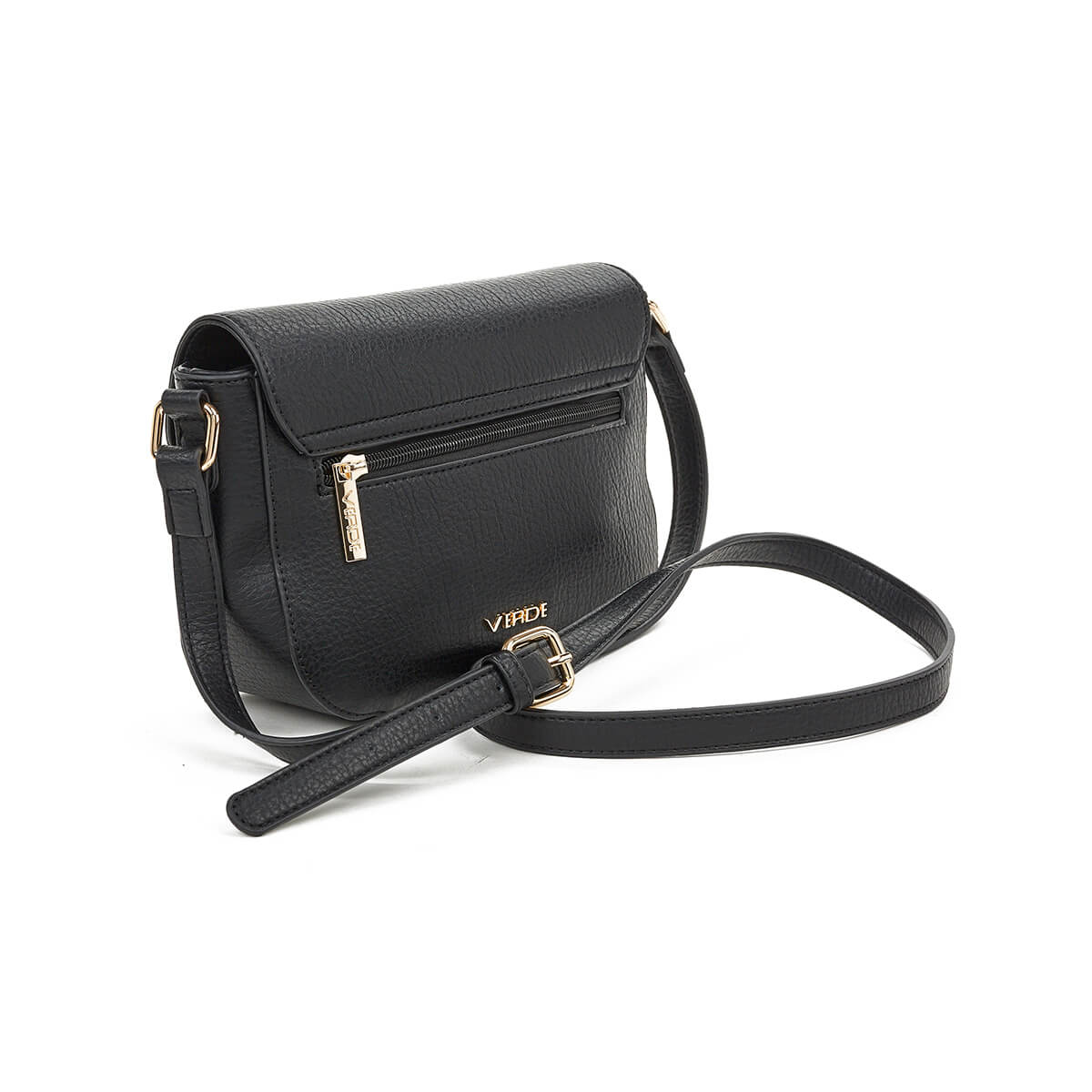 Verde Γυναικεία Τσάντα Χιαστί 16-7270 Μαύρο