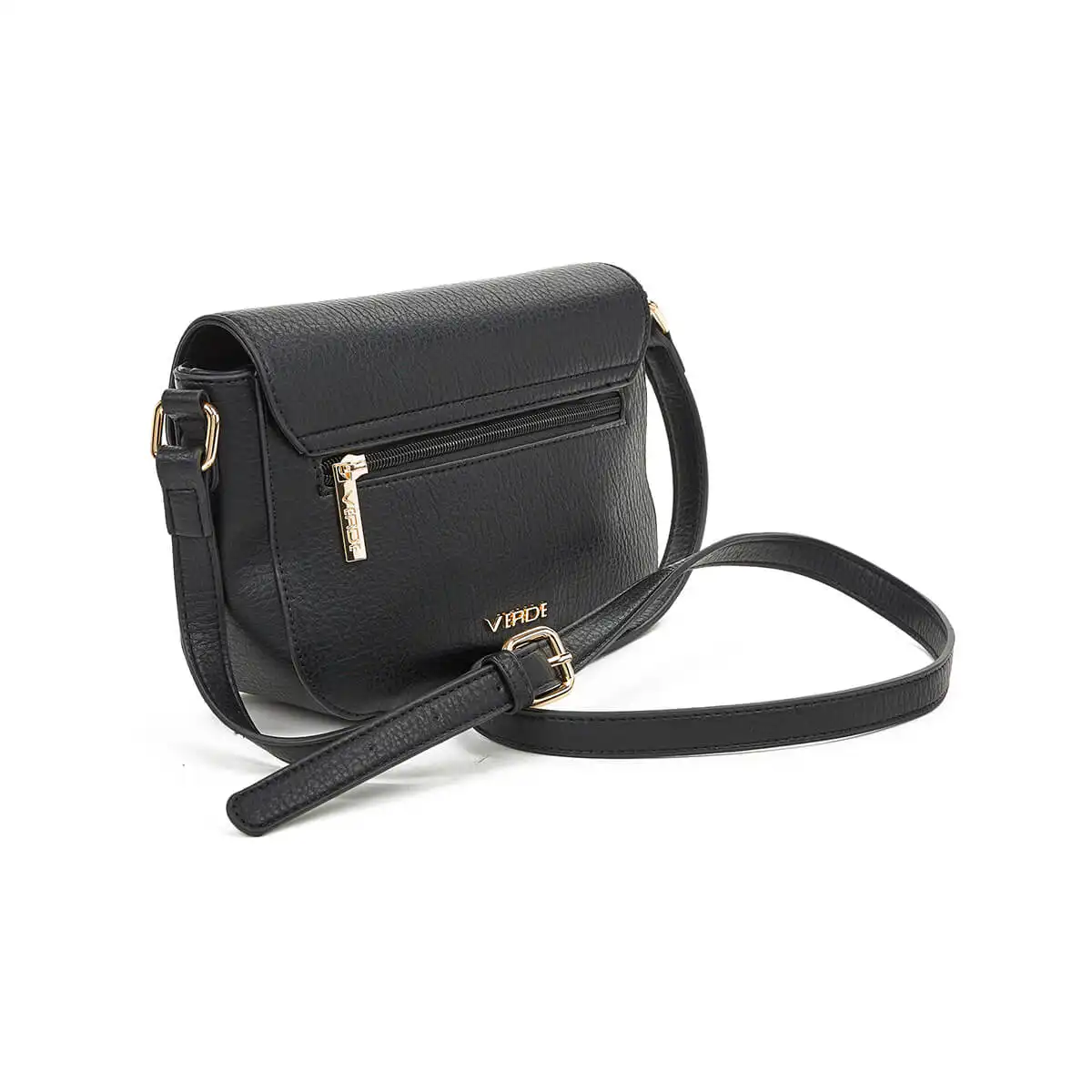 Verde Γυναικεία Τσάντα Χιαστί 16-7270 Μαύρο