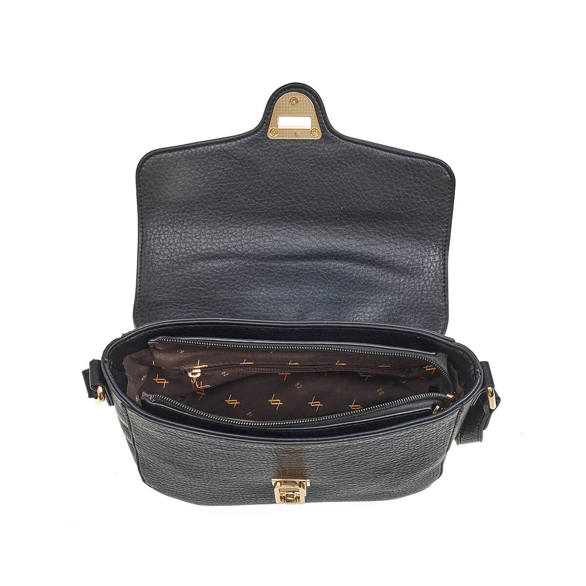 Verde Γυναικεία Τσάντα Χιαστί 16-7270 Μαύρο