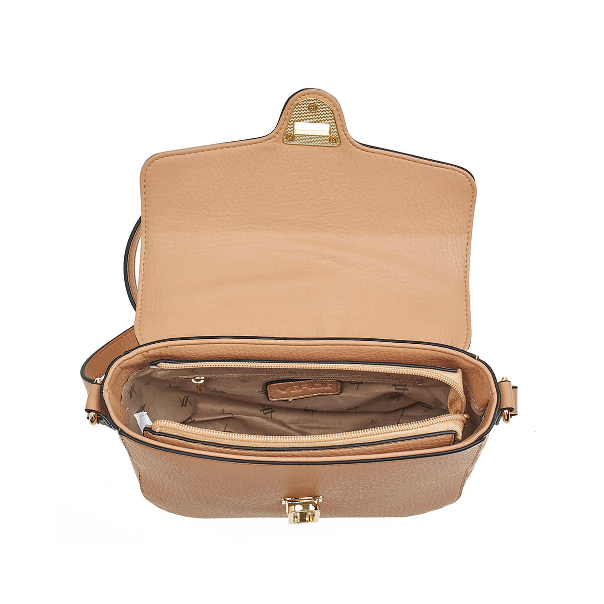 Verde Γυναικεία Τσάντα Χιαστί 16-7270 Μπεζ