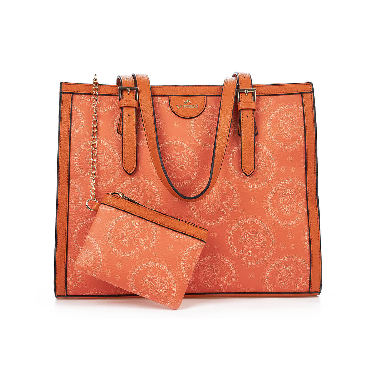 Verde Γυναικεία Τσάντα Ώμου 16-7273 Πορτοκαλί /Σομον