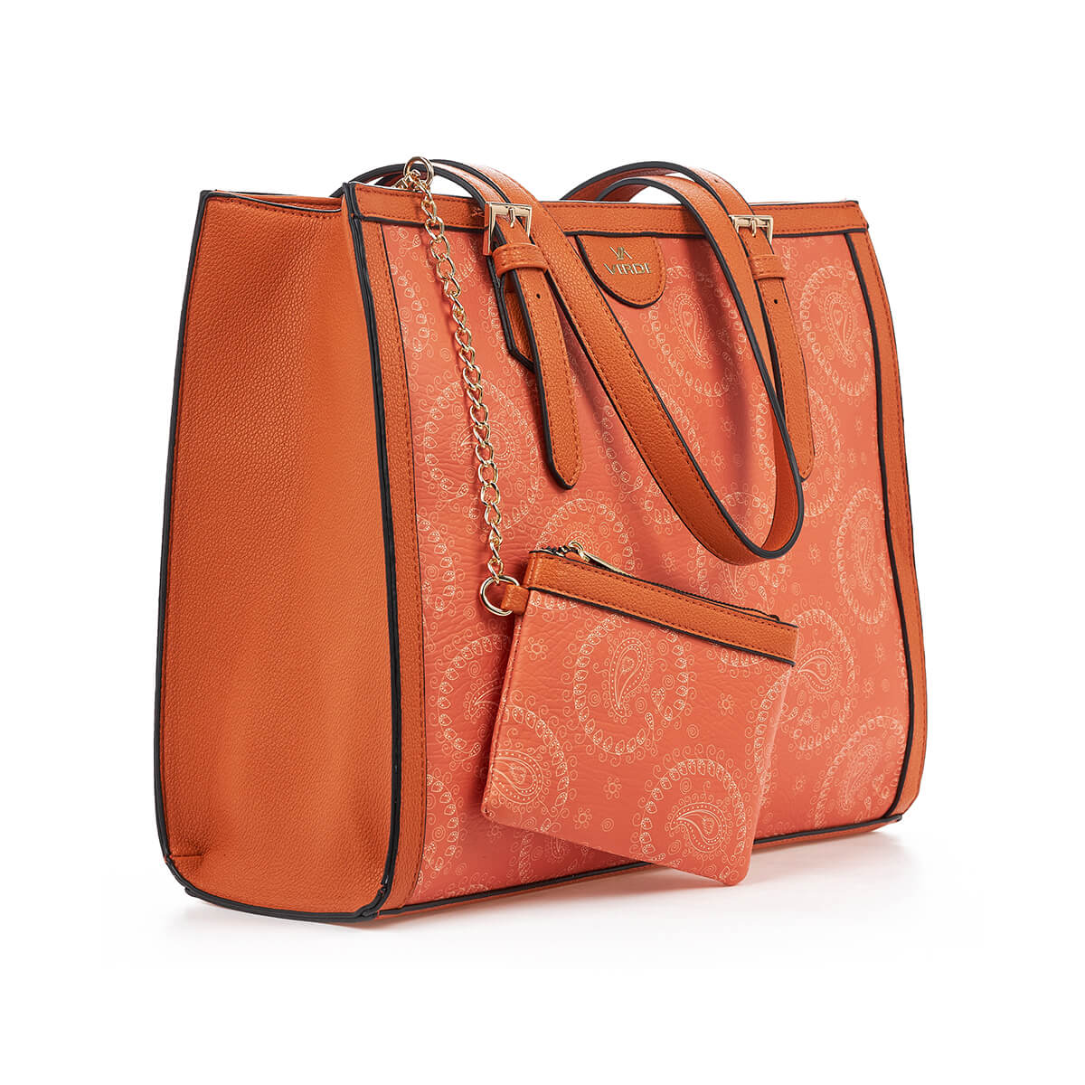 Verde Γυναικεία Τσάντα Ώμου 16-7273 Πορτοκαλί /Σομον