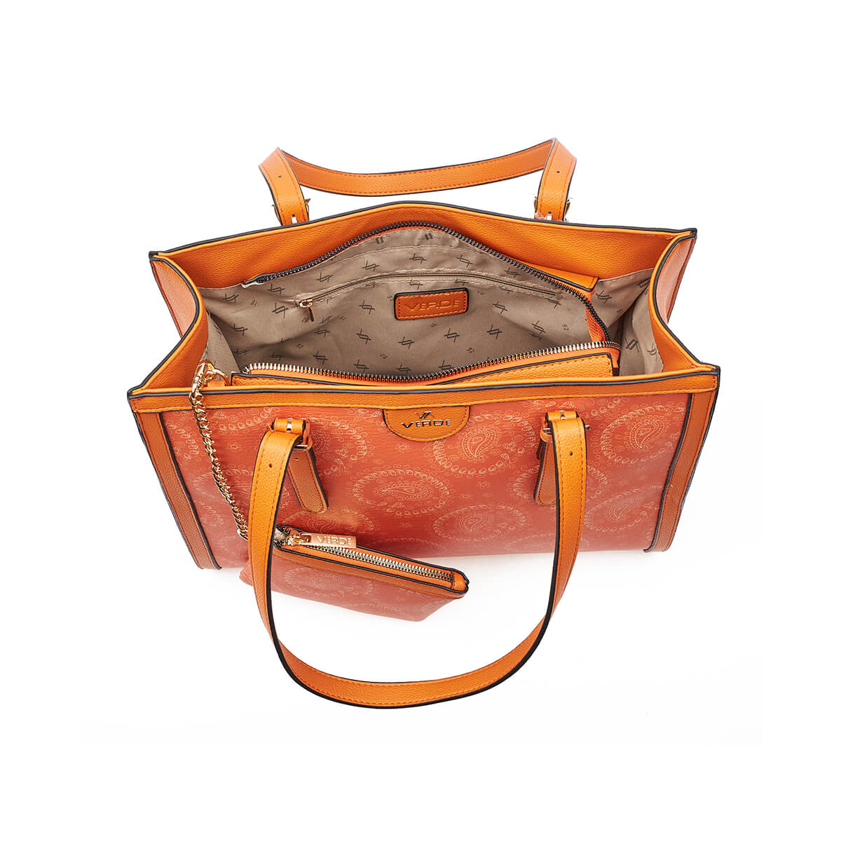 Verde Γυναικεία Τσάντα Ώμου 16-7273 Πορτοκαλί /Σομον