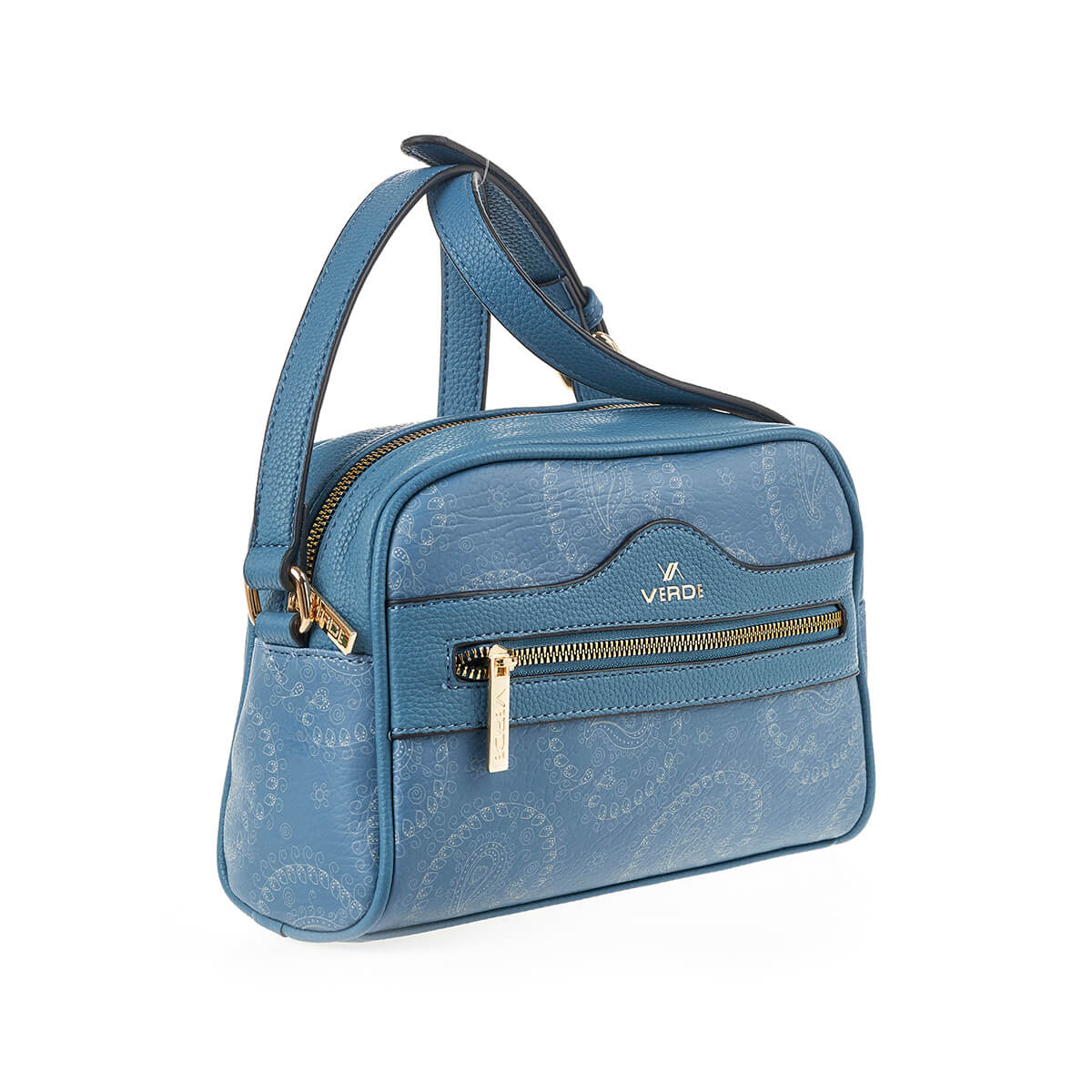 Verde Γυναικεία Τσάντα Χιαστί 16-7275 Μπλε