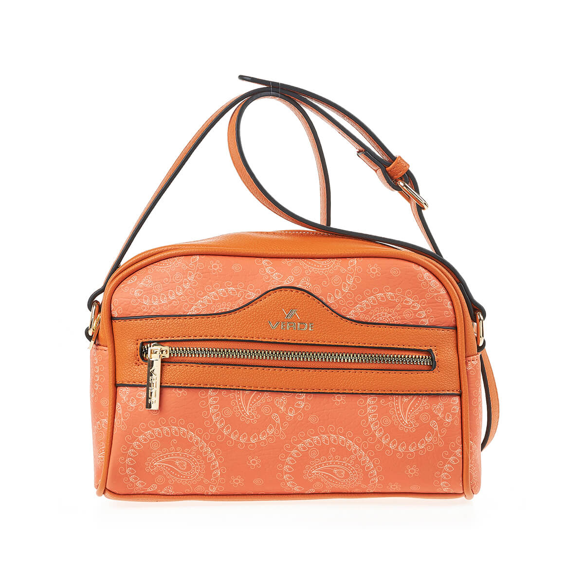 Verde Γυναικεία Τσάντα Χιαστί 16-7275 Πορτοκαλί /Σομον