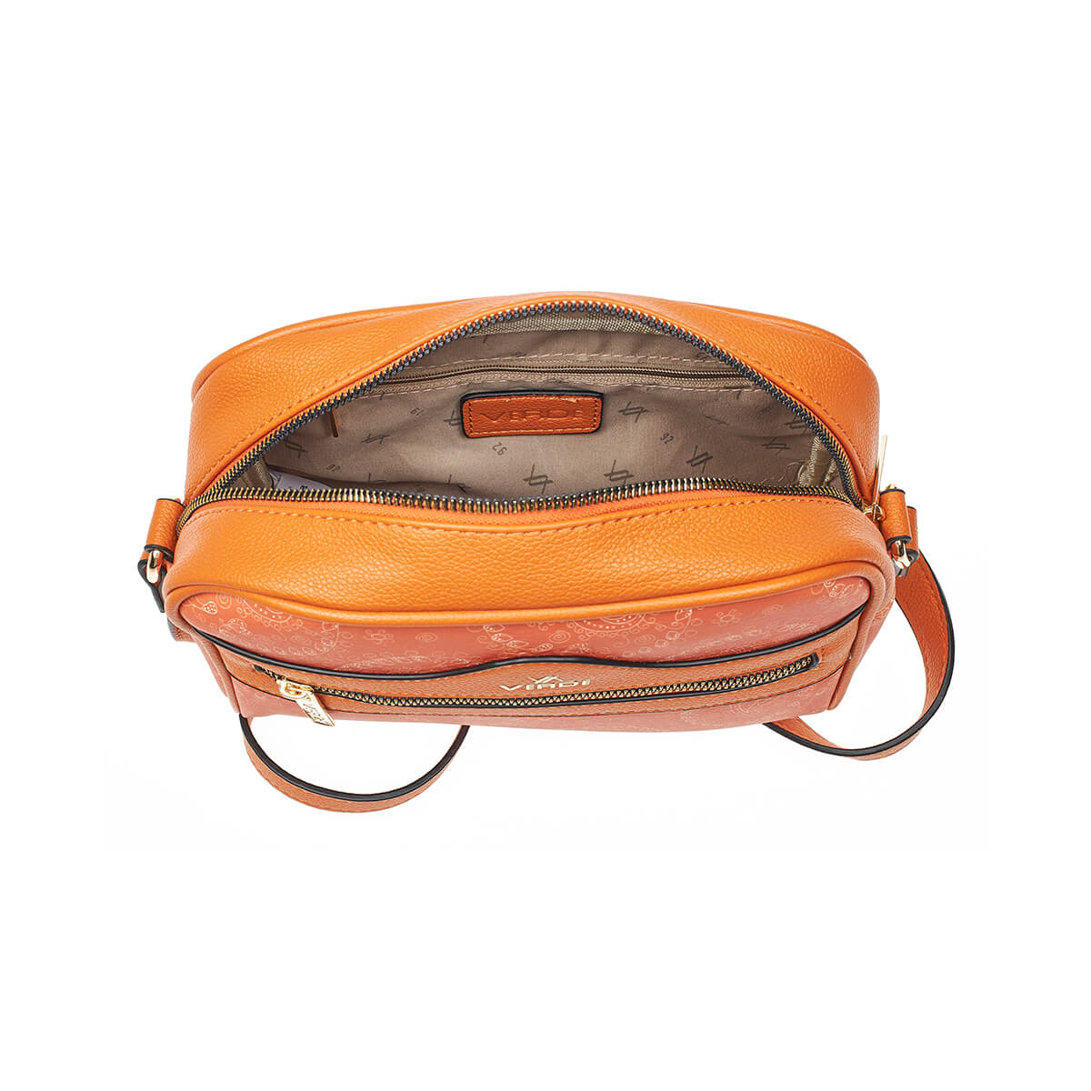 Verde Γυναικεία Τσάντα Χιαστί 16-7275 Πορτοκαλί /Σομον