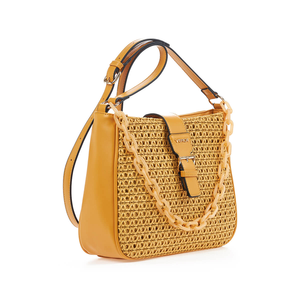 Verde Γυναικεία Τσάντα Χιαστί 16-7284 Κίτρινο