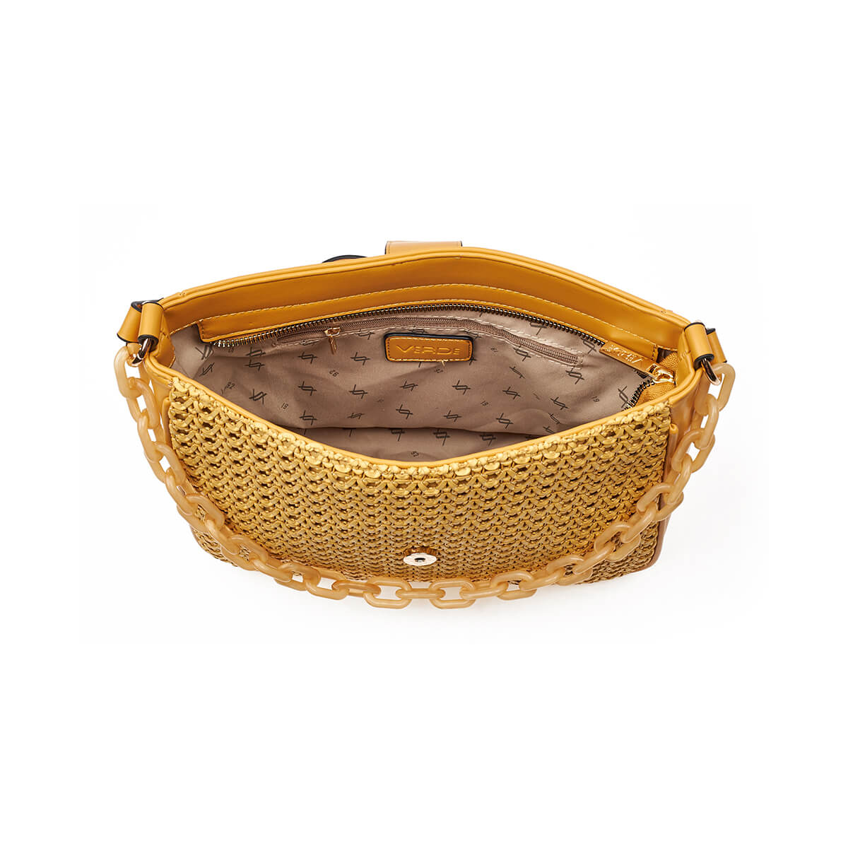 Verde Γυναικεία Τσάντα Χιαστί 16-7284 Κίτρινο