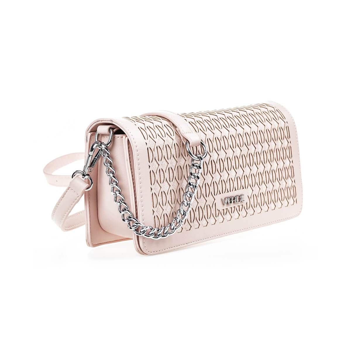 Verde Γυναικεία Τσάντα Χιαστί 16-7323 Ροζ