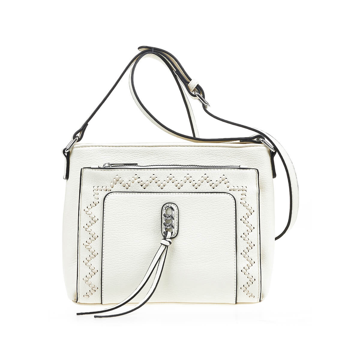 Verde Γυναικεία Τσάντα Χιαστί 16-7327 Εκρού