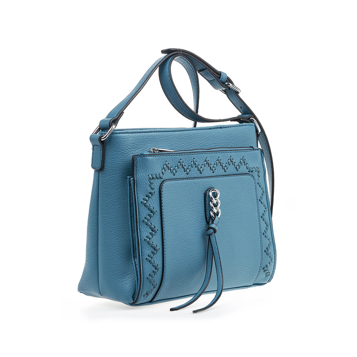 Verde Γυναικεία Τσάντα Χιαστί 16-7327 Μπλε