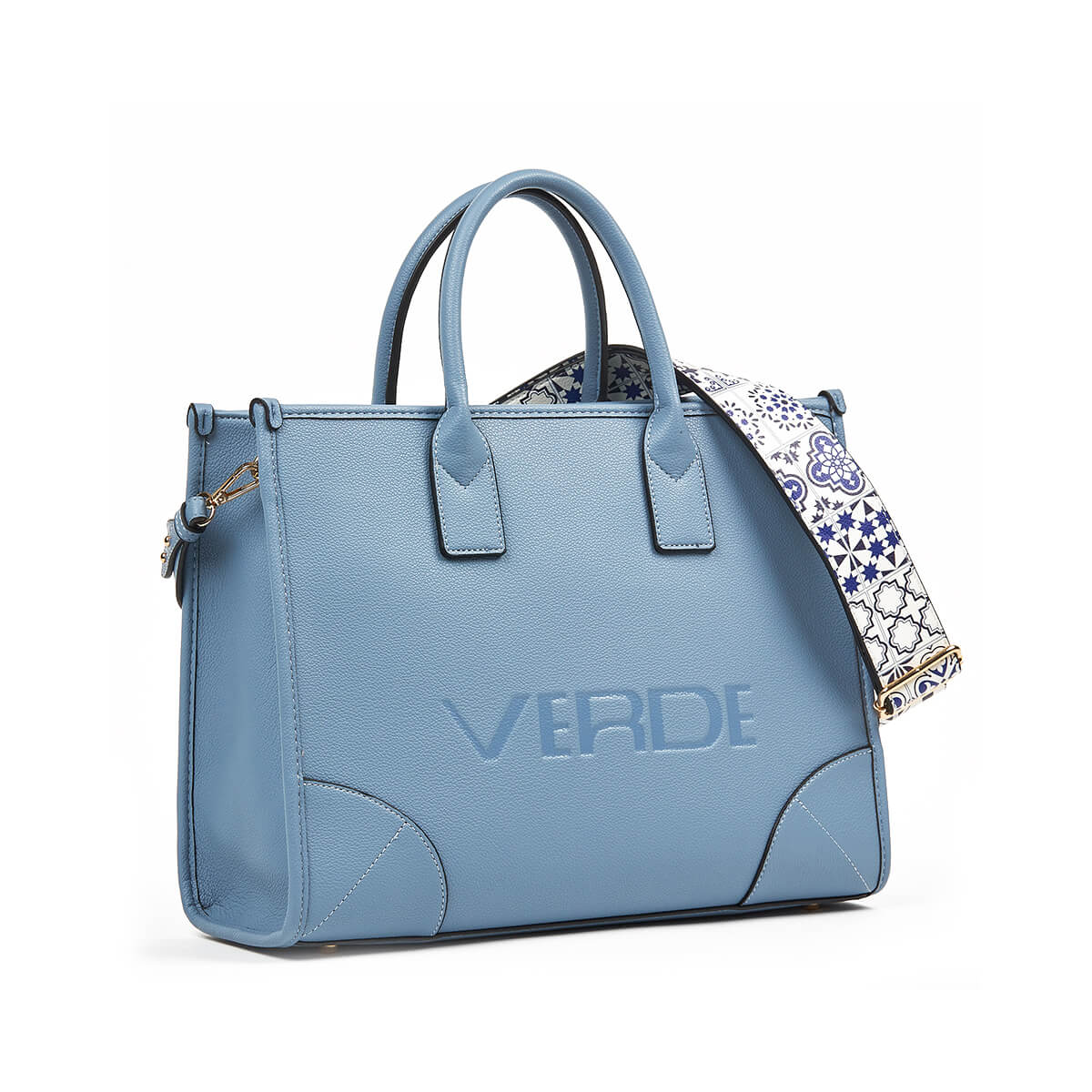 Verde Γυναικεία Τσάντα Χειρός-΄Ώμου 16-7335 Γαλάζιο