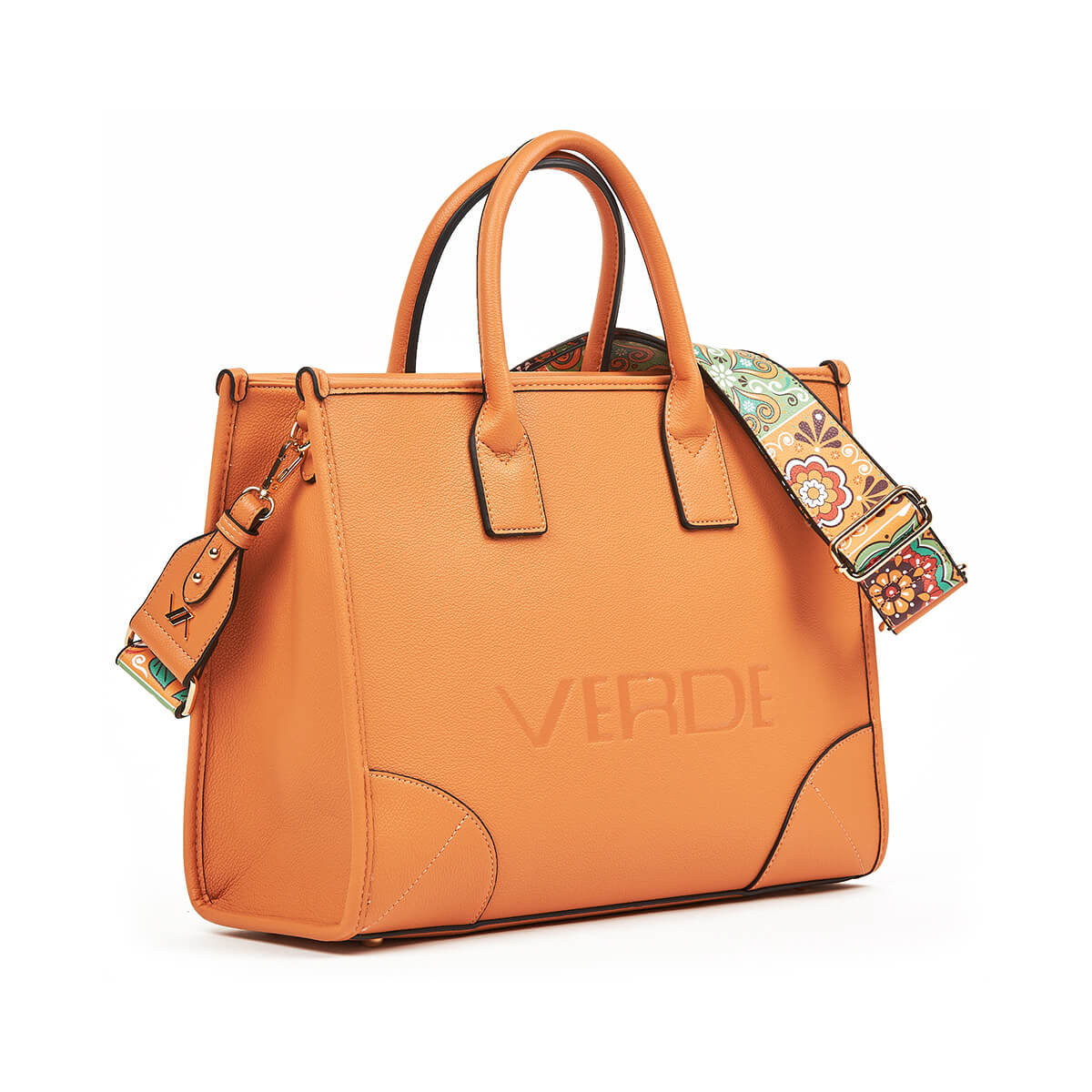 Verde Γυναικεία Τσάντα Χειρός-΄Ώμου 16-7335 Πορτοκαλί