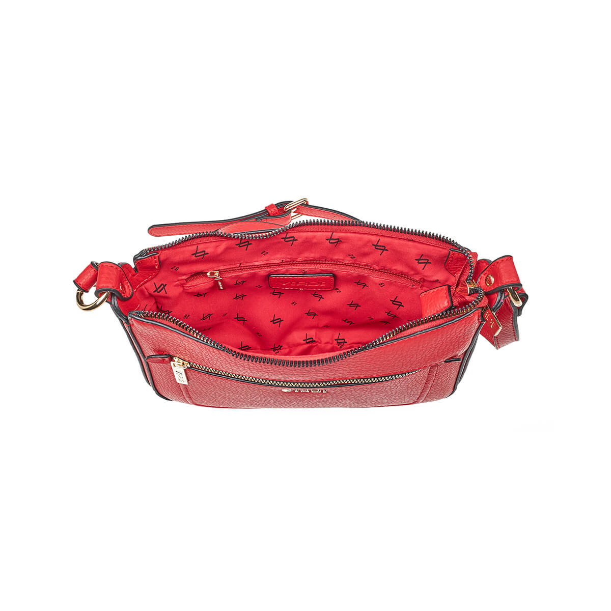 Verde Γυναικεία Τσάντα Χιαστί 16-7341 Κόκκινο