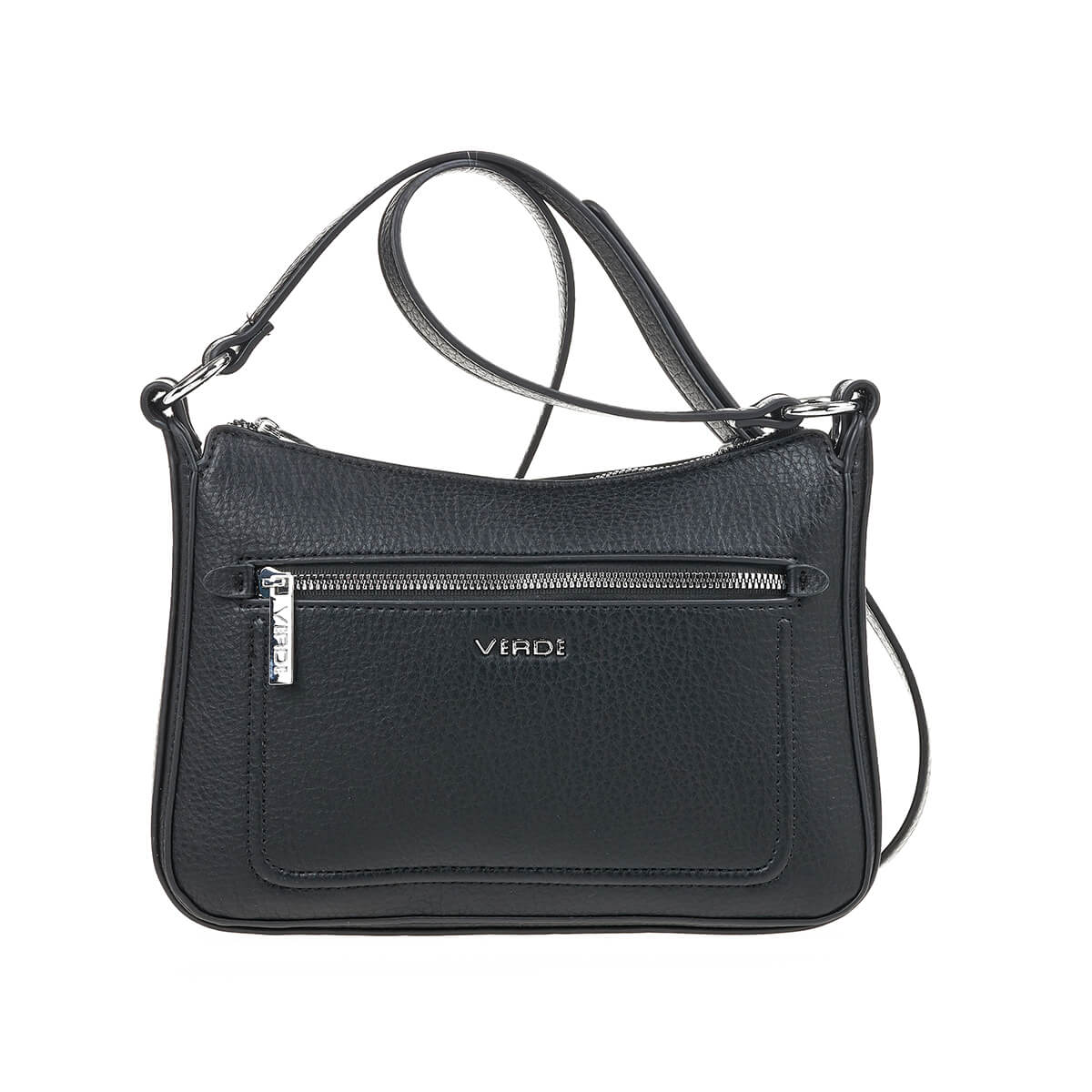 Verde Γυναικεία Τσάντα Χιαστί 16-7341 Μαύρο