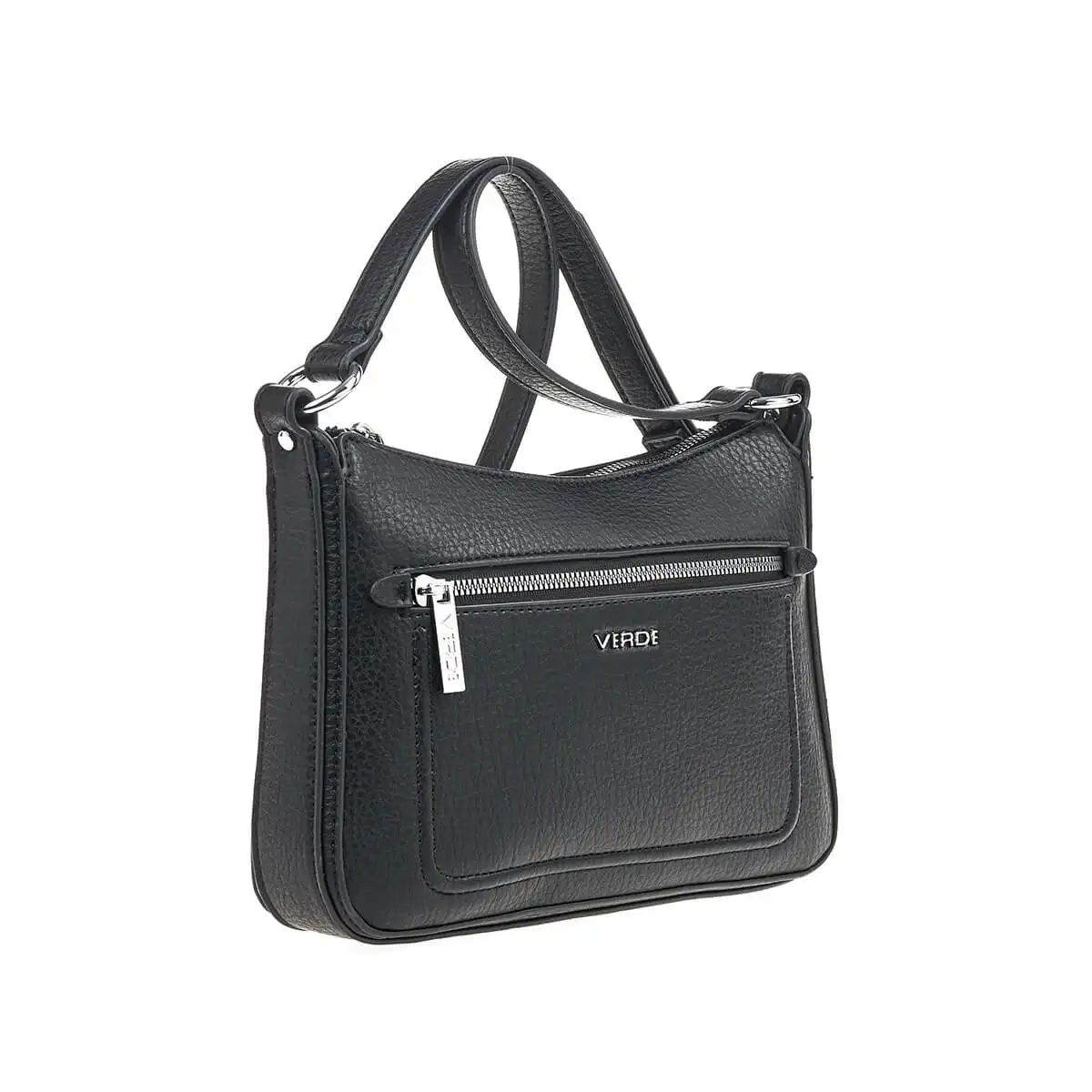 Verde Γυναικεία Τσάντα Χιαστί 16-7341 Μαύρο