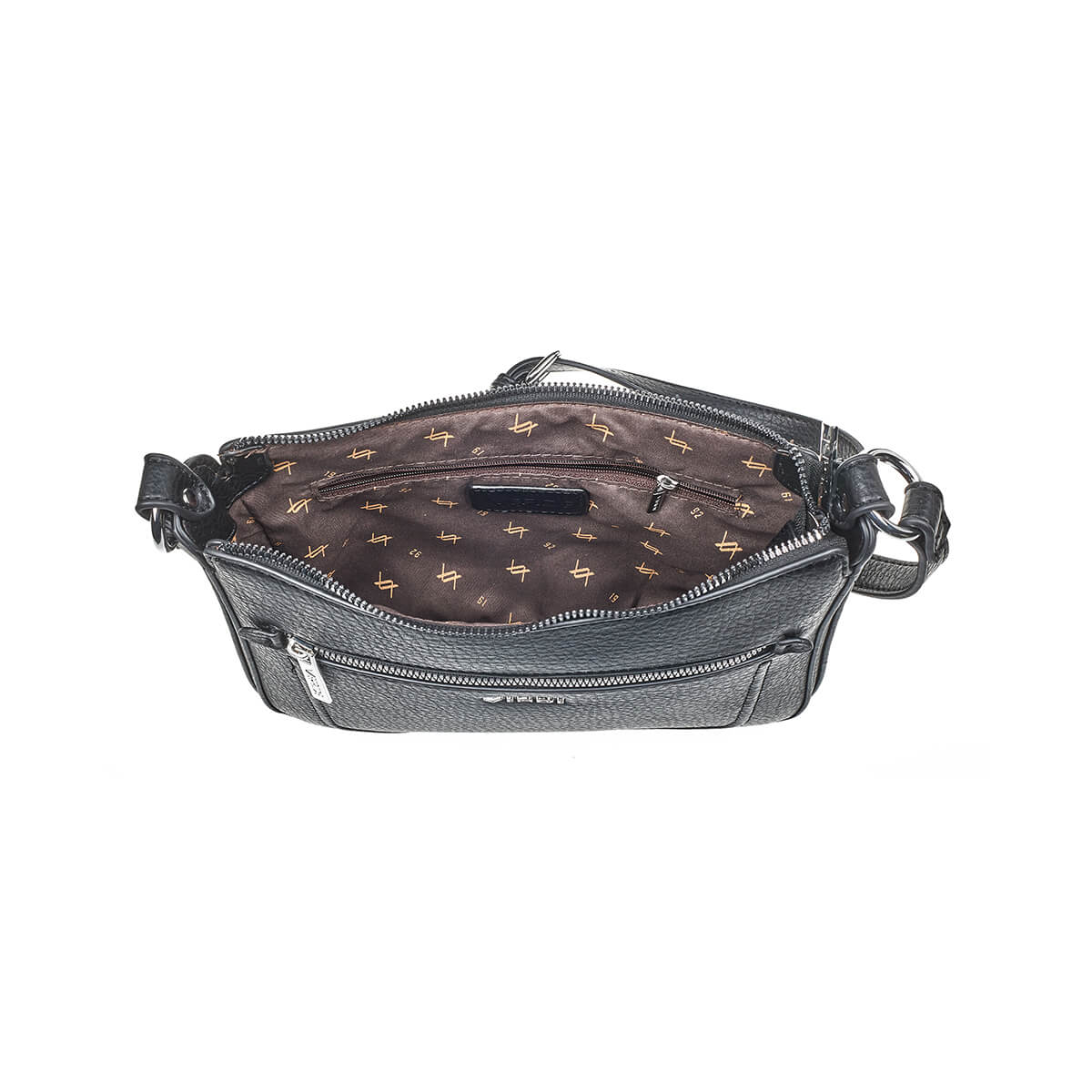 Verde Γυναικεία Τσάντα Χιαστί 16-7341 Μαύρο