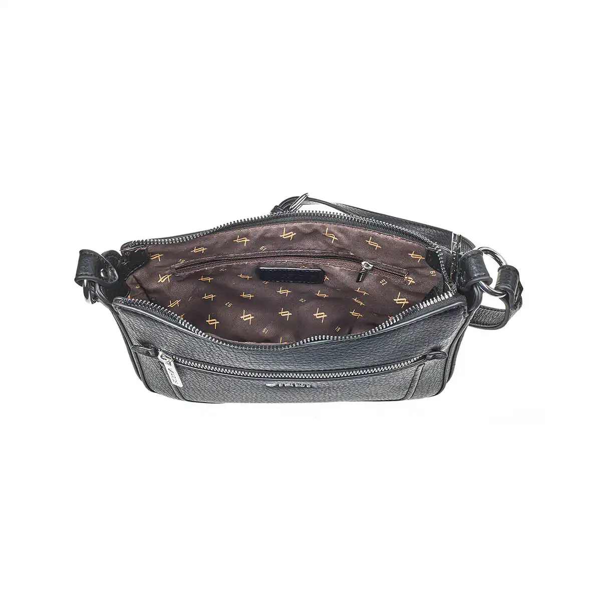 Verde Γυναικεία Τσάντα Χιαστί 16-7341 Μαύρο