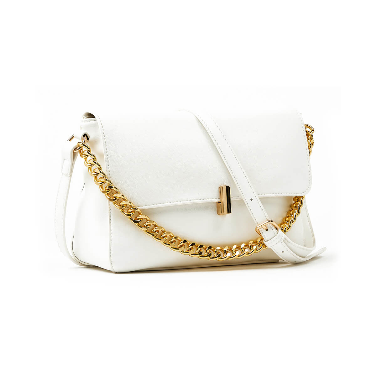 Verde Γυναικεία Τσάντα Χιαστί 16-7346 Άσπρο