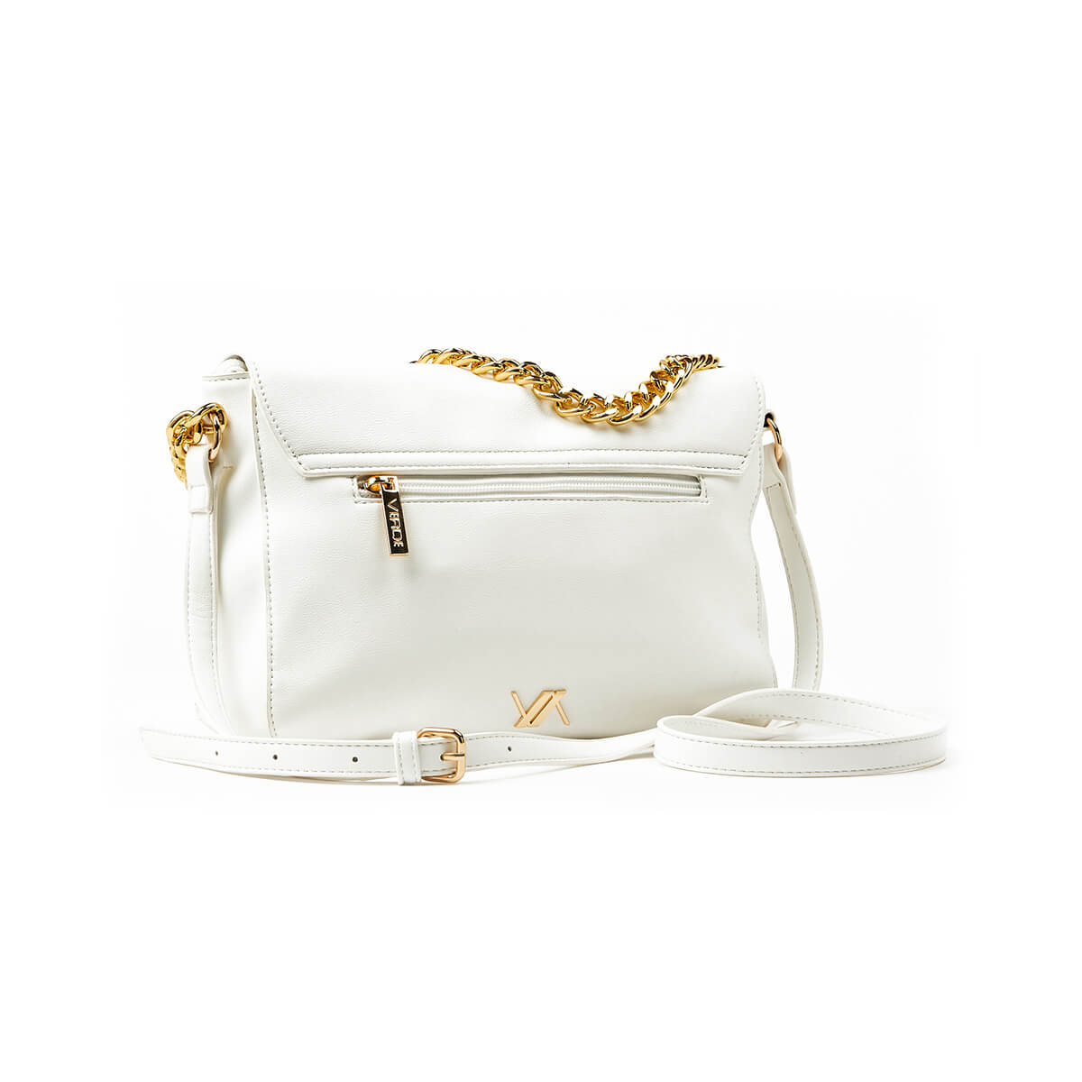 Verde Γυναικεία Τσάντα Χιαστί 16-7346 Άσπρο